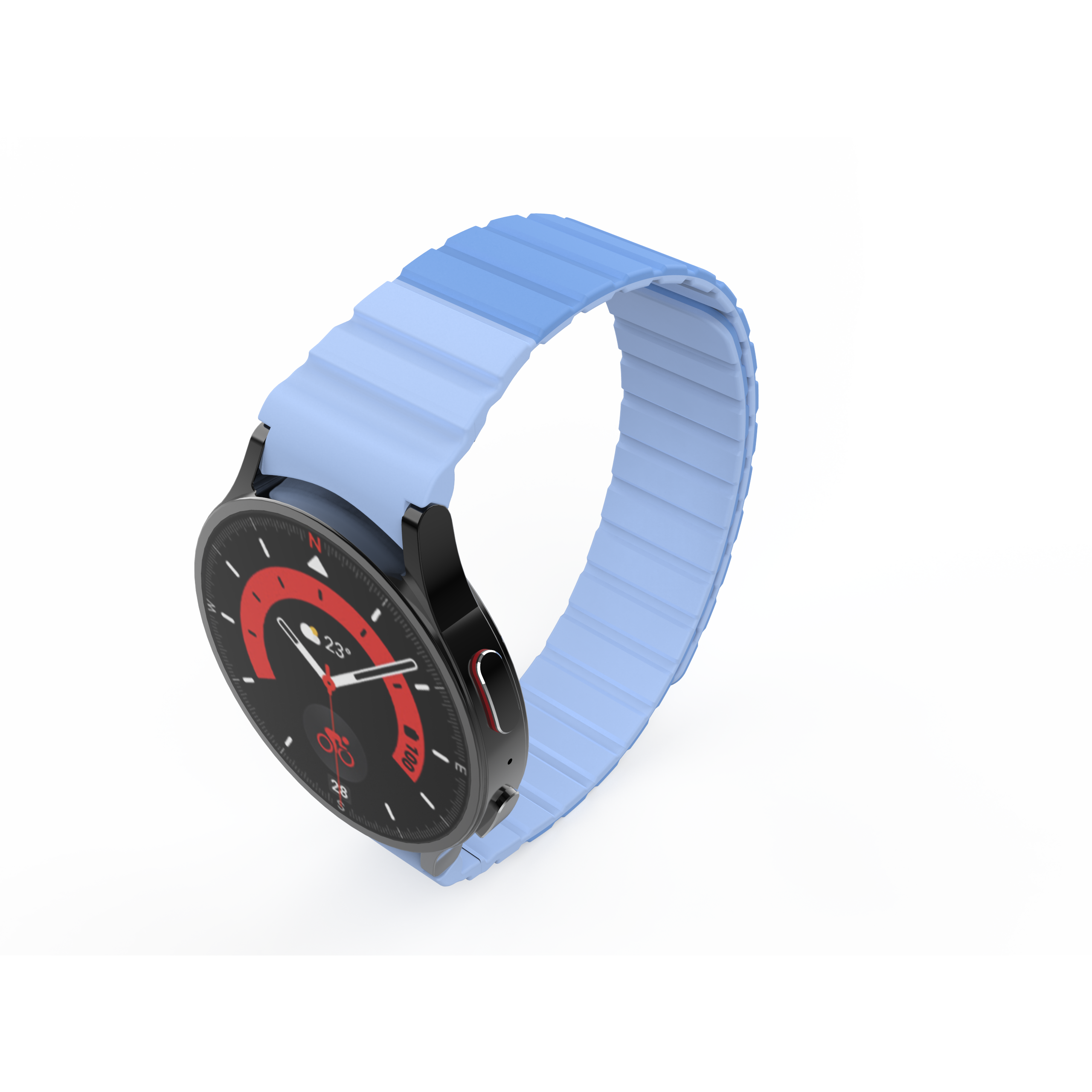 SYSTEM-S Armband 20 mm aus Silikon magnetisch für Samsung Galaxy Watch 5 4 in Blau