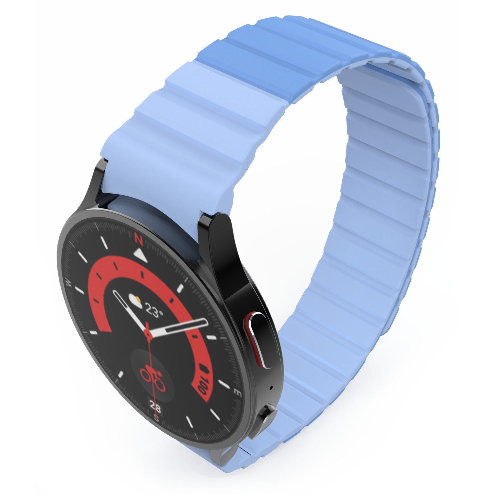 SYSTEM-S Armband 20 mm aus Silikon magnetisch für Samsung Galaxy Watch 5 4 in Blau