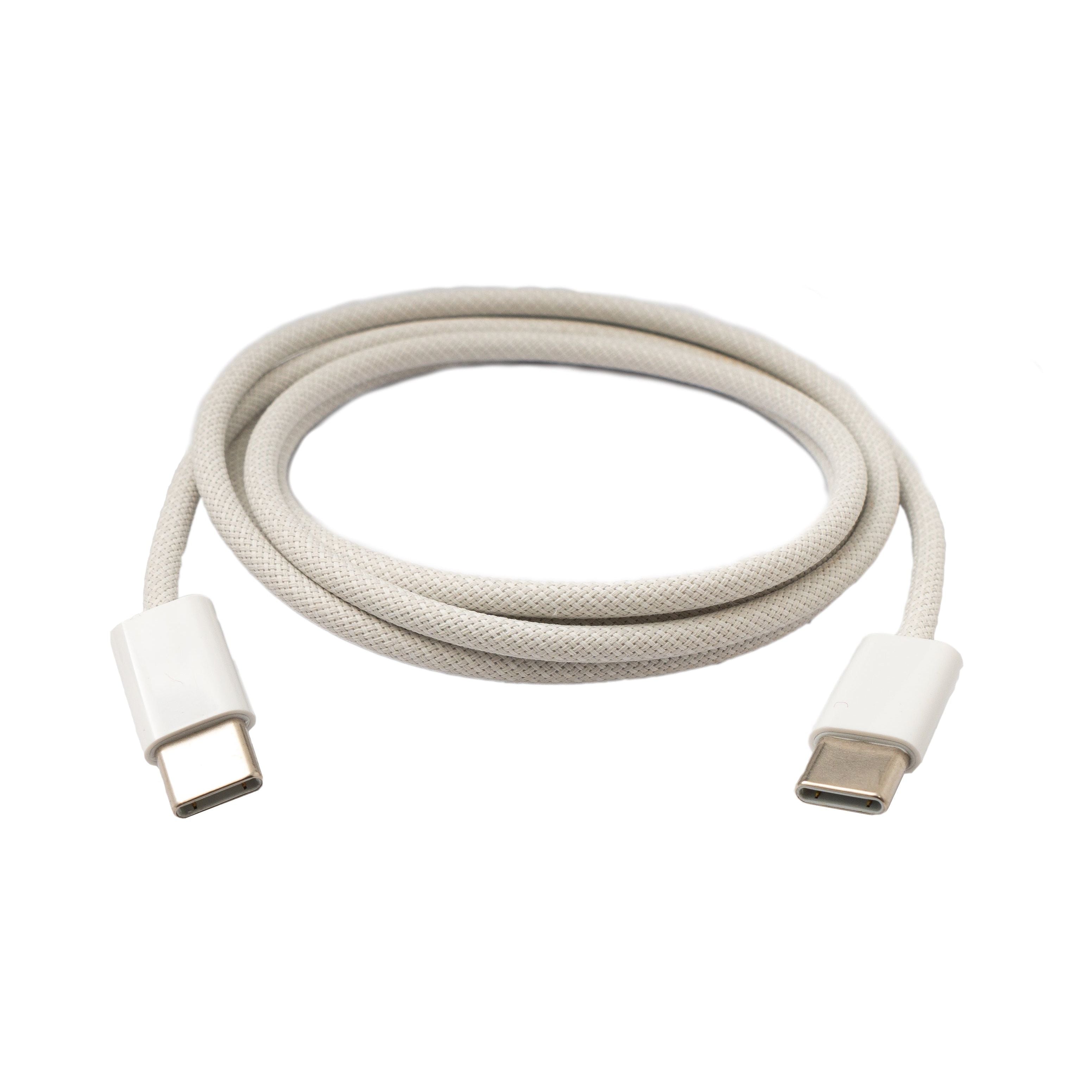 SYSTEM-S USB 3.1 Typ C Kabel 100 cm Stecker zu Stecker 5 Gbit/s geflochten Weiß