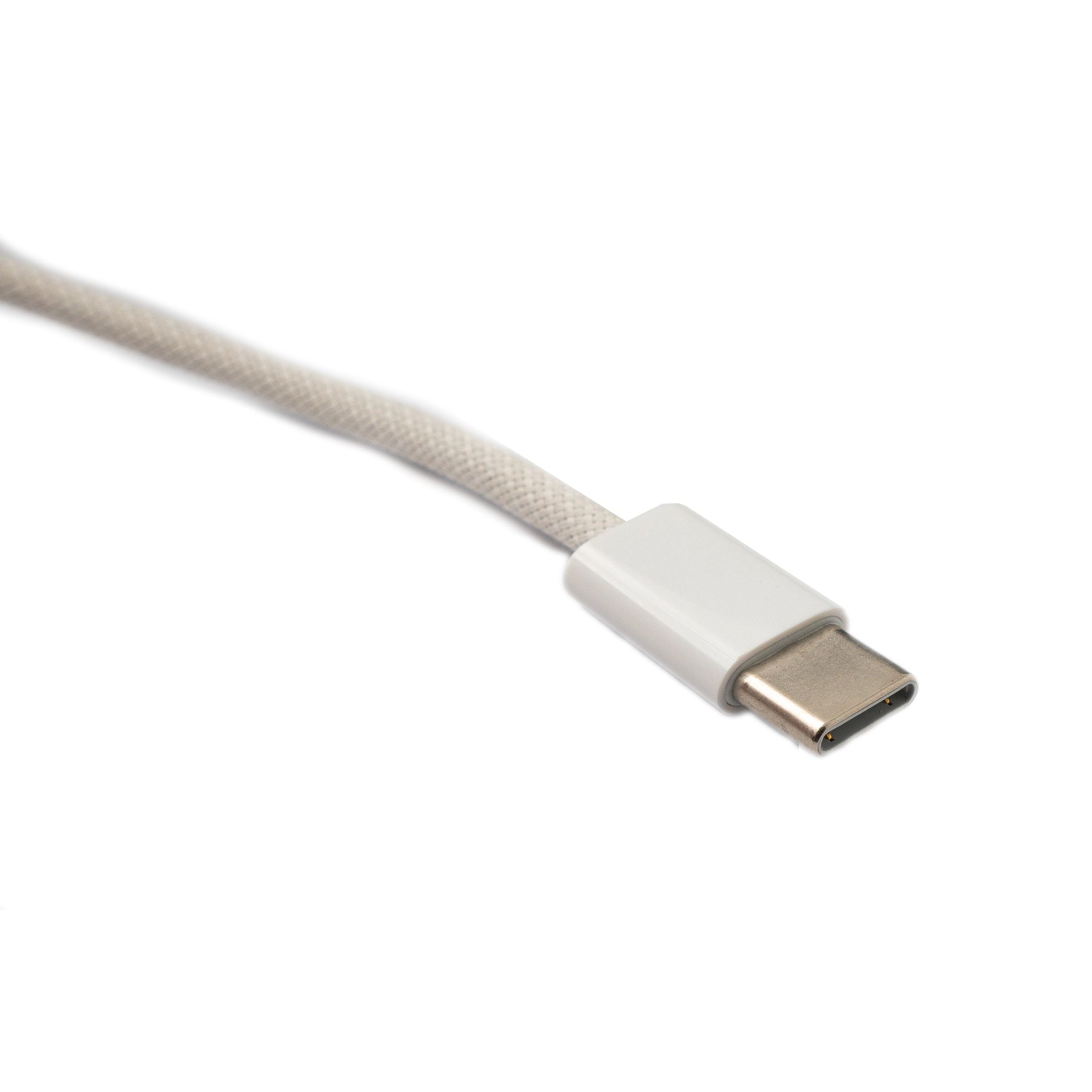 SYSTEM-S USB 3.1 Typ C Kabel 100 cm Stecker zu Stecker 5 Gbit/s geflochten Weiß