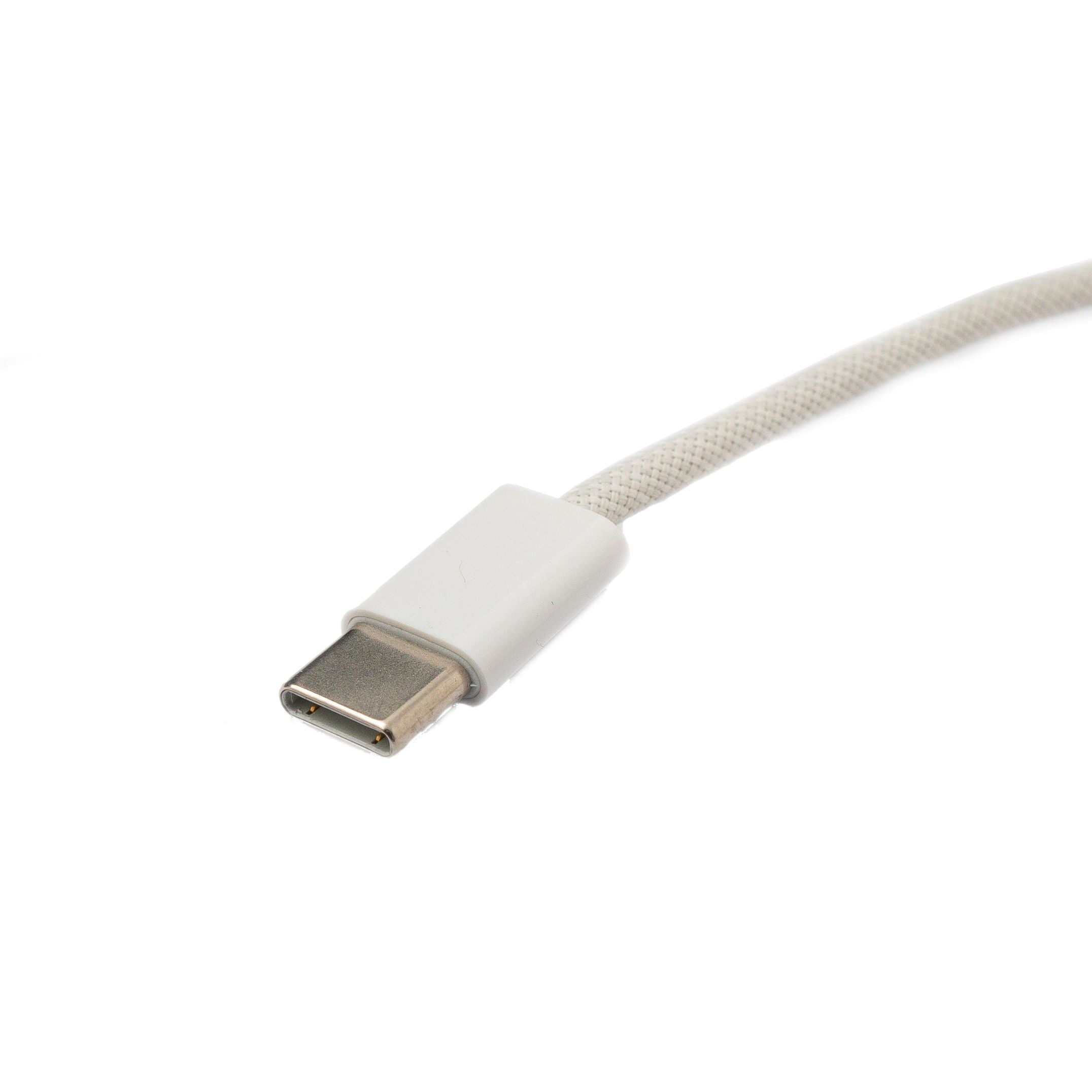 SYSTEM-S USB 3.1 Typ C Kabel 100 cm Stecker zu Stecker 5 Gbit/s geflochten Weiß