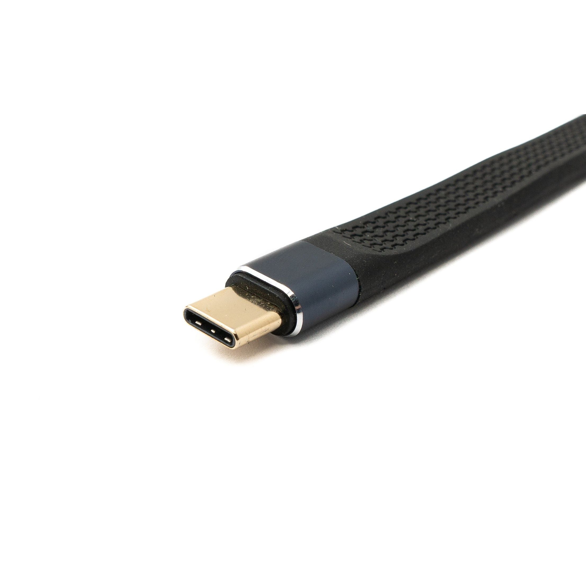 System-S USB4 Typ C Kabel 10 cm Flach Winkelstecker 40 Gbit pro Sekunde 240 W USB 4.0