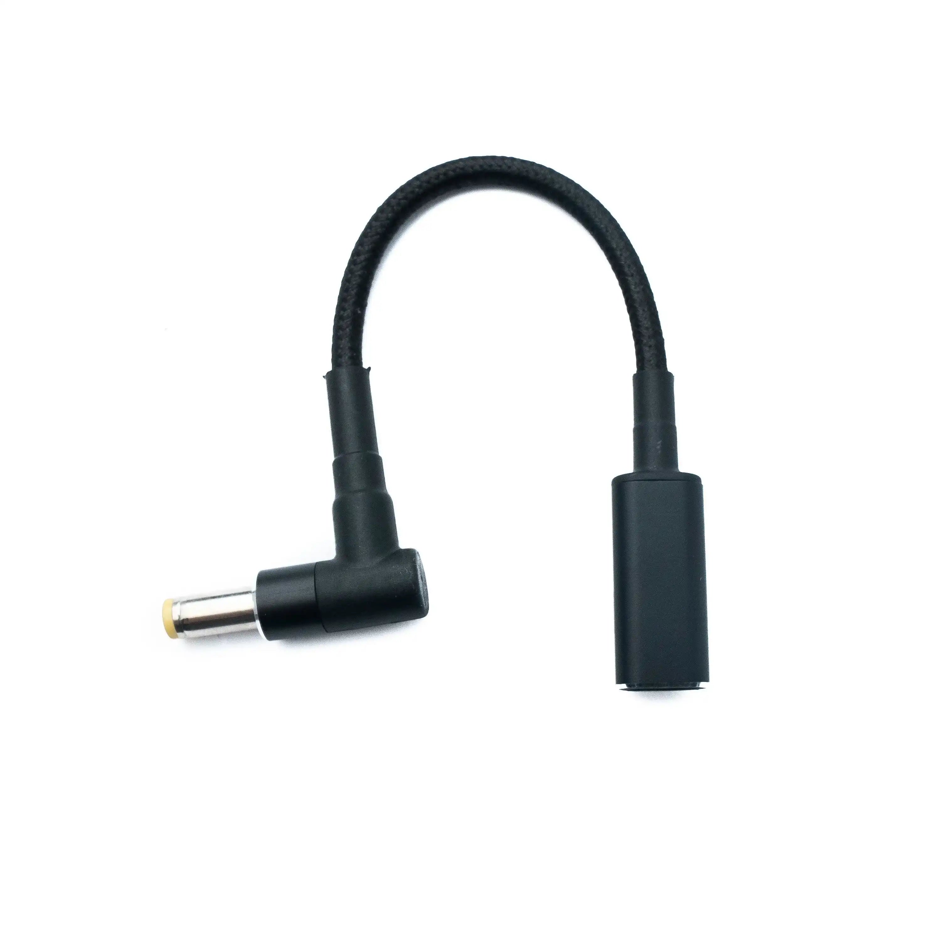DC 20V Geflochtenes Winkelkabel 15 cm 5,5 x 1,7 mm DC Stecker Zu USB Typ C Buchse