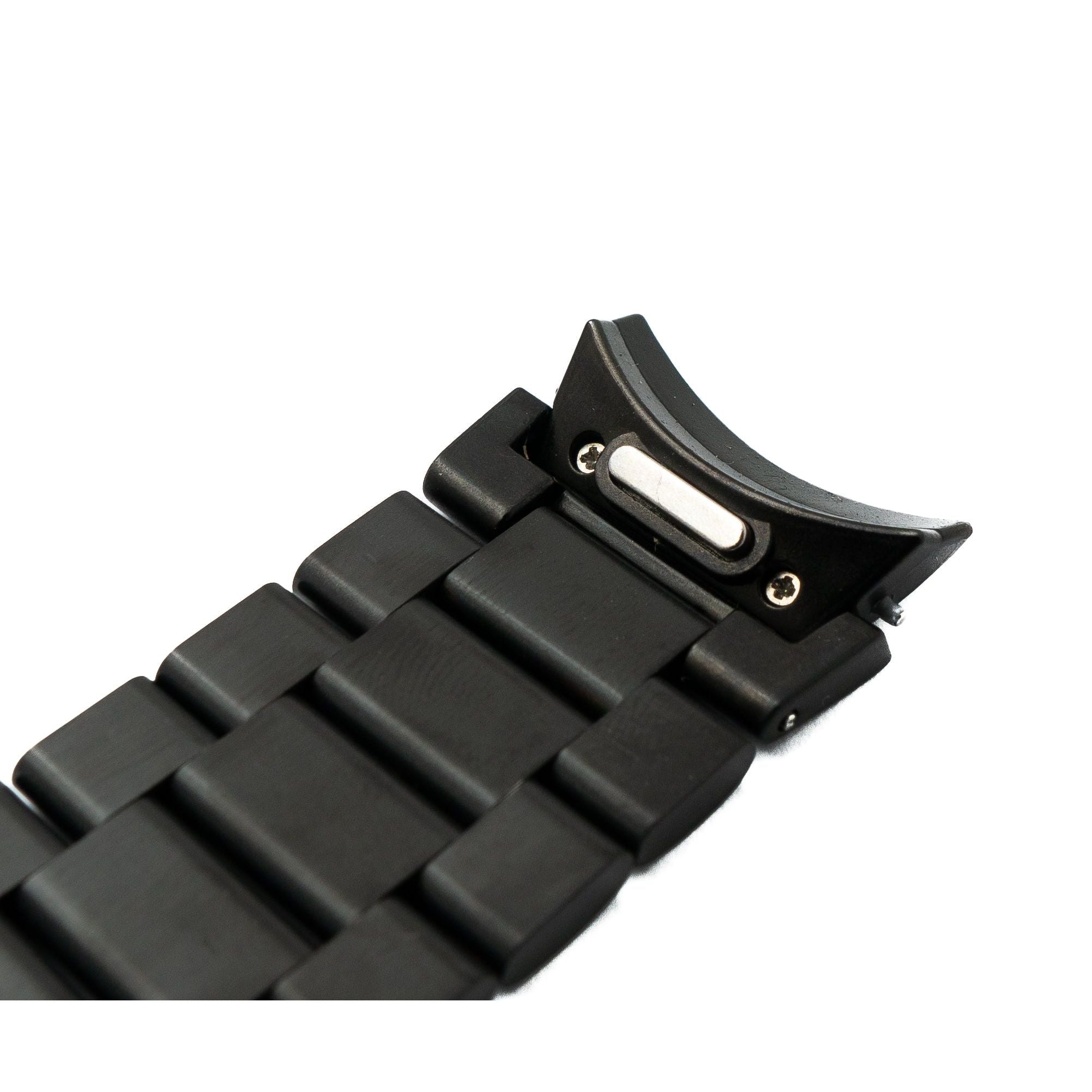 SYSTEM-S Armband 22 mm aus Aluminium mit Faltschließe für Galaxy Watch 6 Classic Schwarz