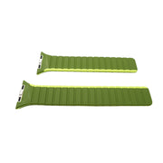 SYSTEM-S Armband 42 44 45 49 mm aus Silikon flexibel magnetisch für Apple Watch Smartwatch Grün Hellgrün