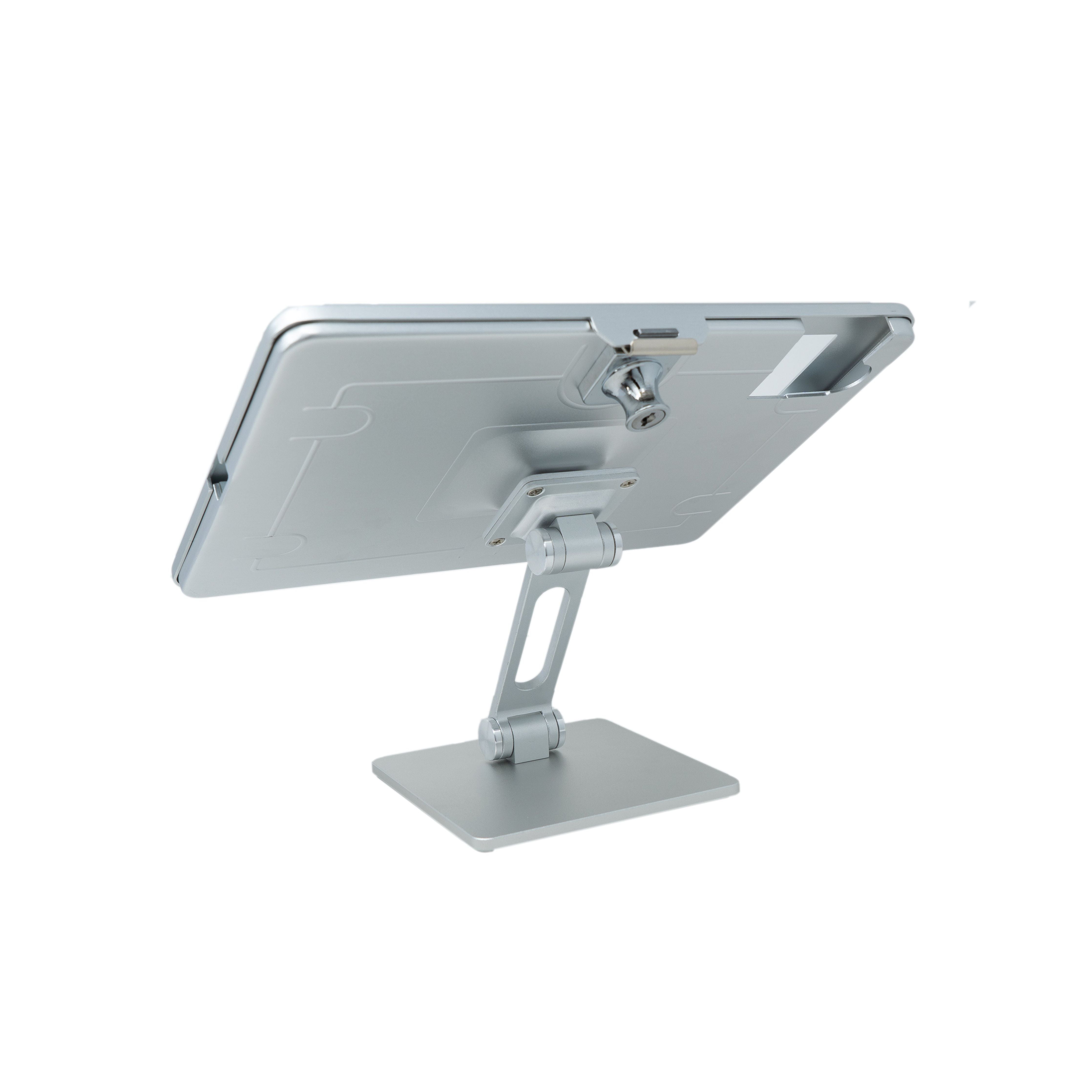 SYSTEM-S Tisch Halterung 360° Ständer abschließbar für iPad 10 Pro 11 Air 4 5 in Grau