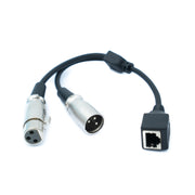 XLR Y Kabel 30 Cm 2x 3 Pol Buchsen Zu RJ45 Buchsen Schwarz Profi Audio Kabel Für Studio Einsatz