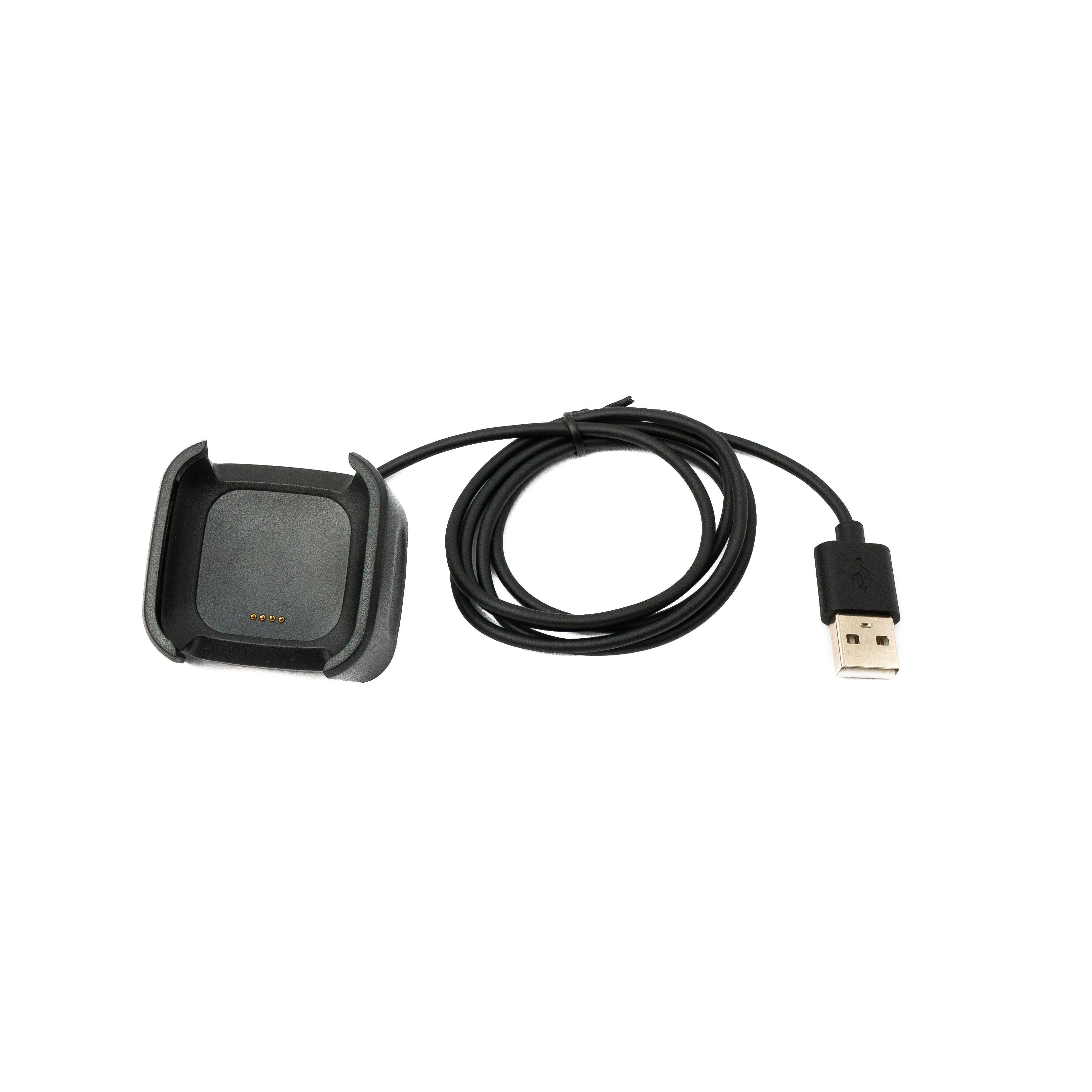 USB 2.0 Ladekabel 95 cm Für Fitbit Versa 2 Ladestation Magnetische Halterung Schwarz