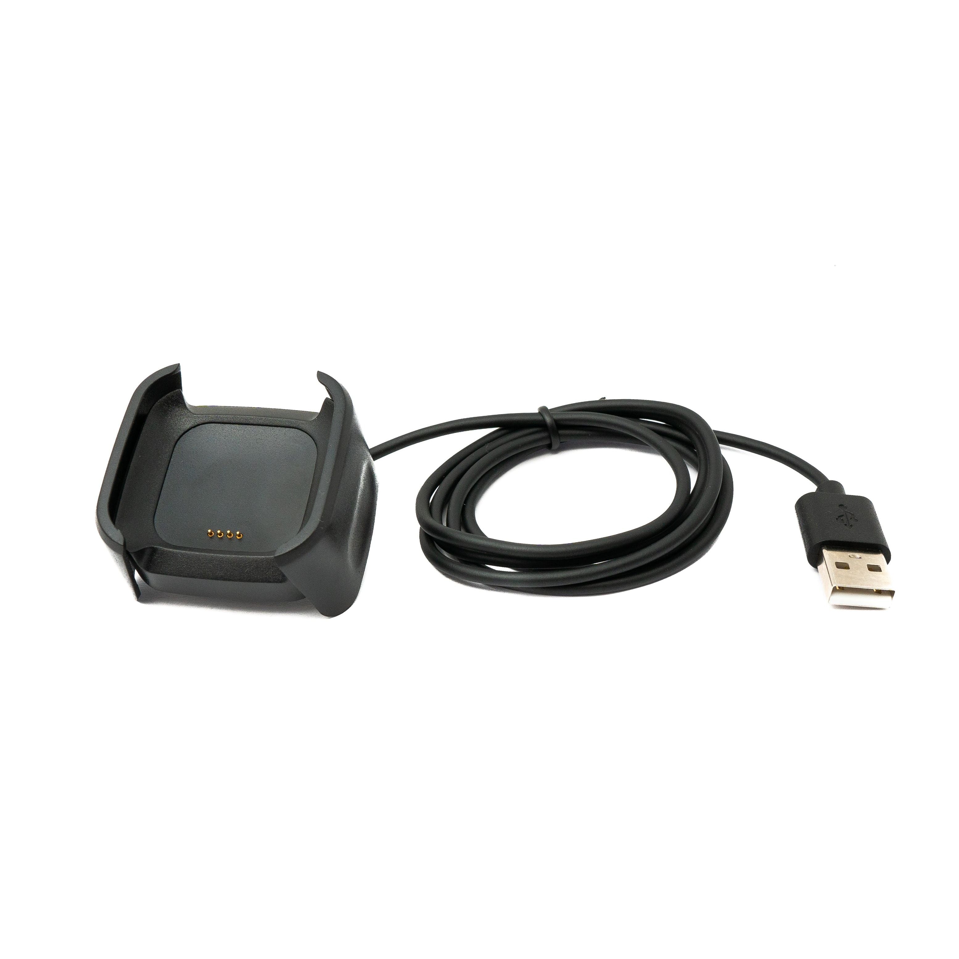 USB 2.0 Ladekabel 95 cm Für Fitbit Versa 2 Ladestation Magnetische Halterung Schwarz