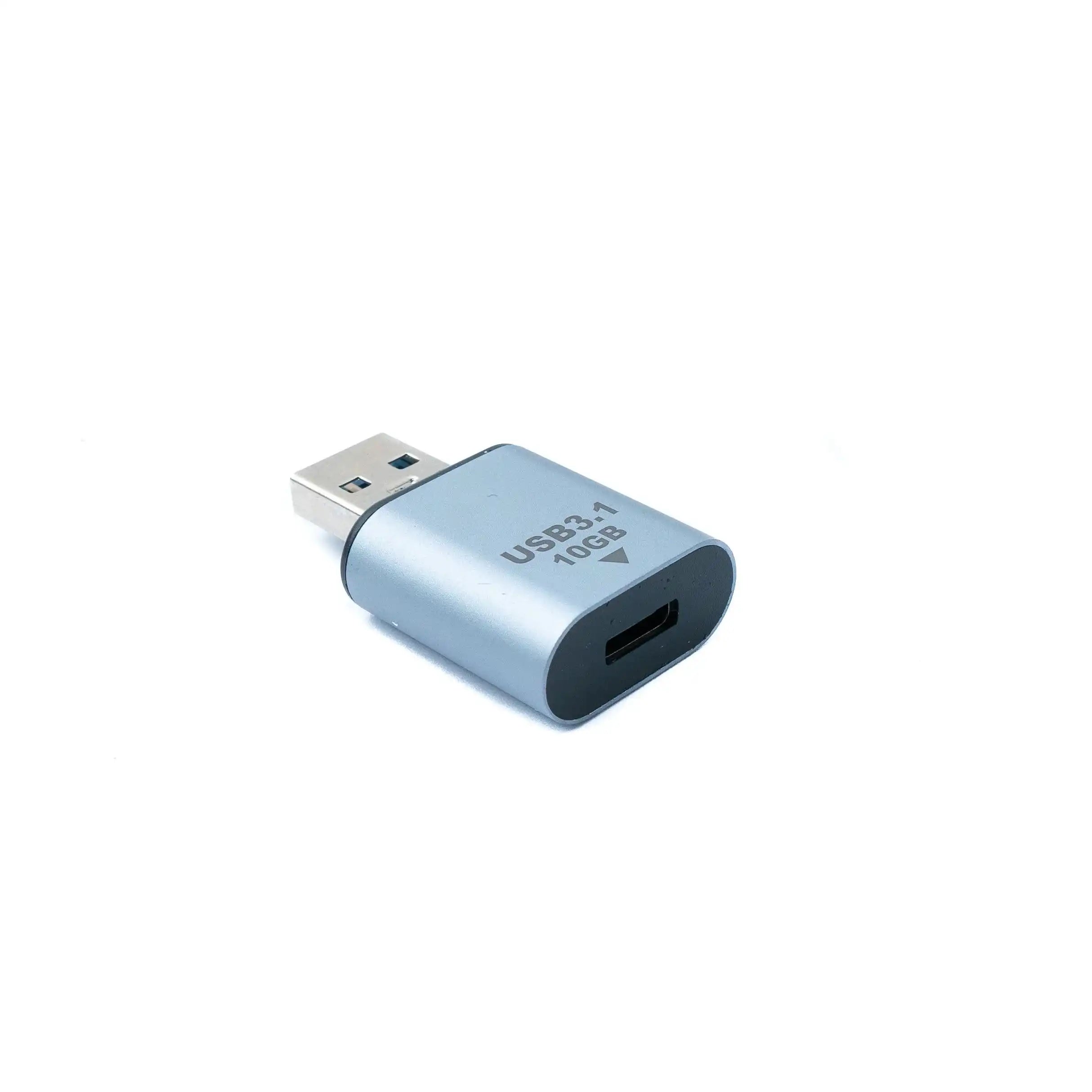 SYSTEM-S USB 3.1 Gen 2 Adapter Typ C Buchse zu Typ A Stecker Kabel in Grau