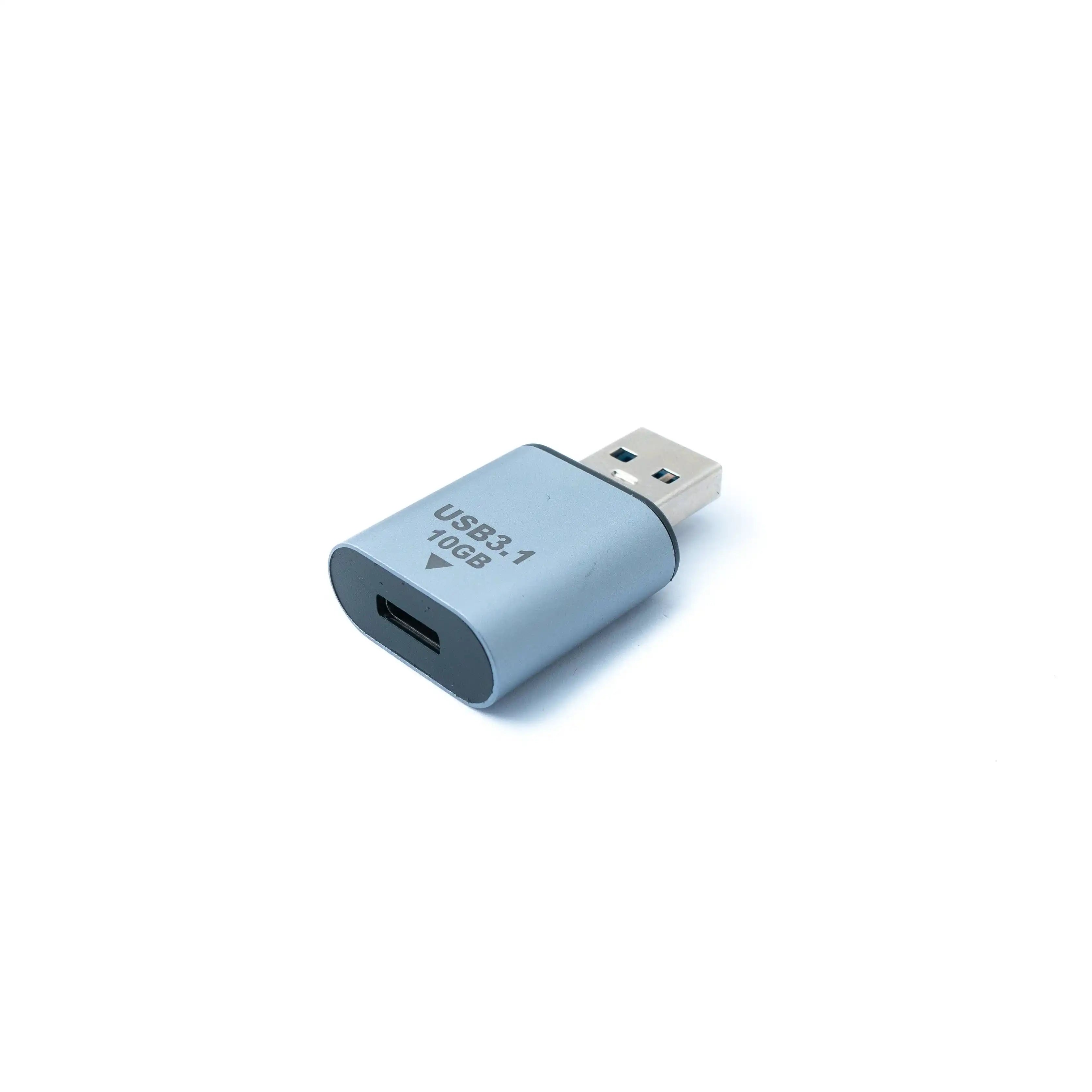 SYSTEM-S USB 3.1 Gen 2 Adapter Typ C Buchse zu Typ A Stecker Kabel in Grau