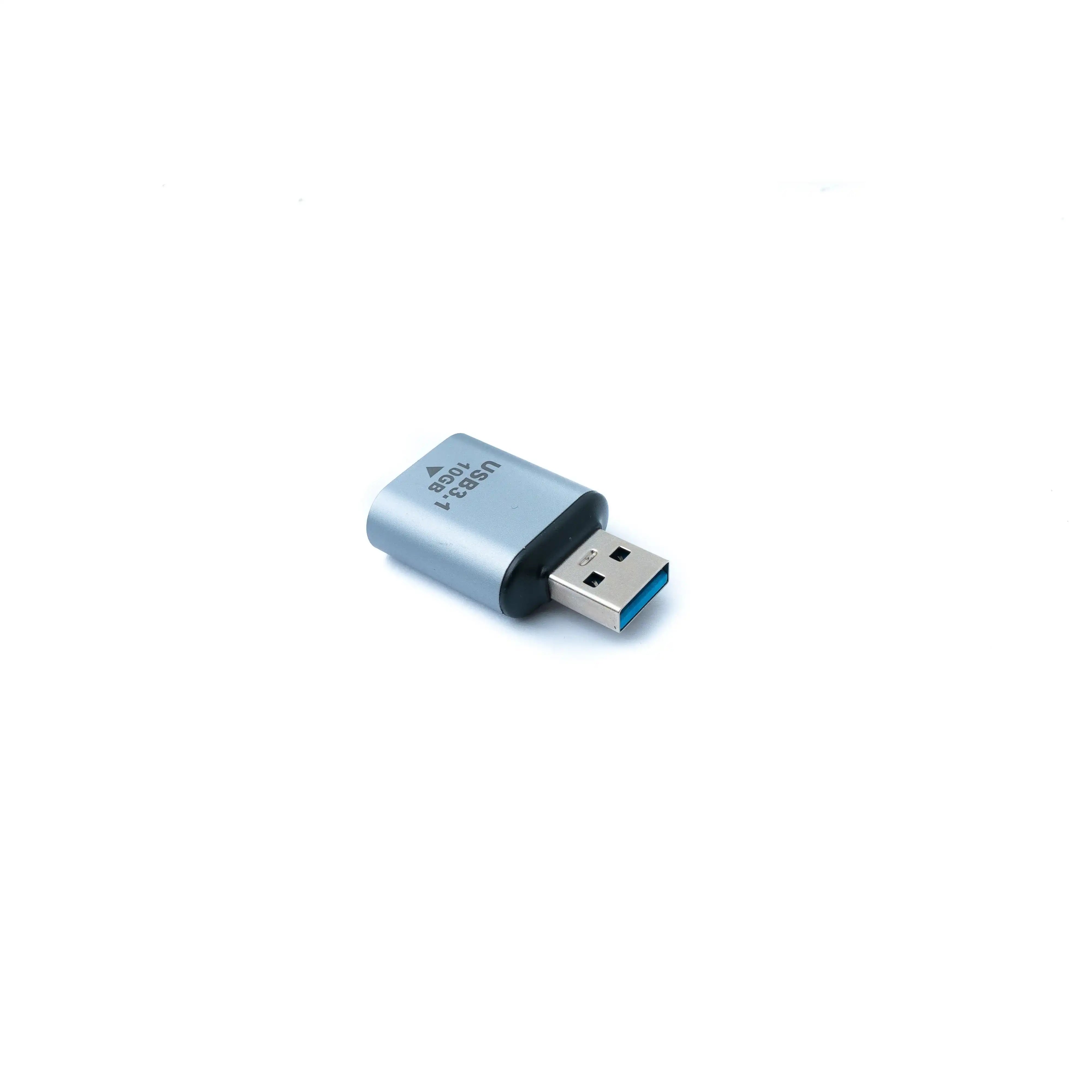 SYSTEM-S USB 3.1 Gen 2 Adapter Typ C Buchse zu Typ A Stecker Kabel in Grau