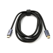 SYSTEM-S USB4 USB Kabel 200 cm Typ C Stecker zu Stecker 20 Gbit/s USB 4.0 geflochten Schwarz