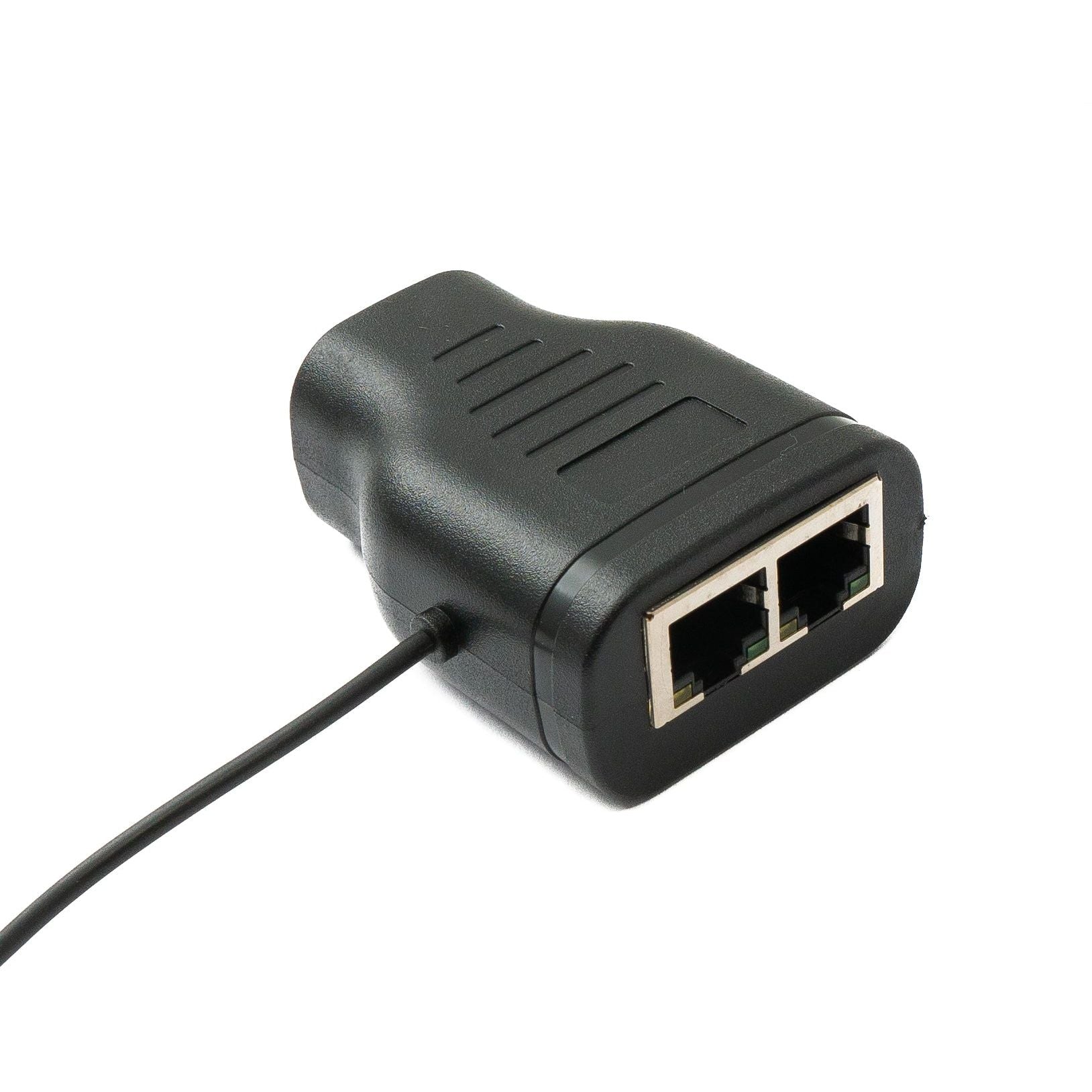 SYSTEM-S LAN Y Adapter 2x RJ45 Buchse Zu Buchse Ethernet Splitter USB 3.0 Kabel Schwarz