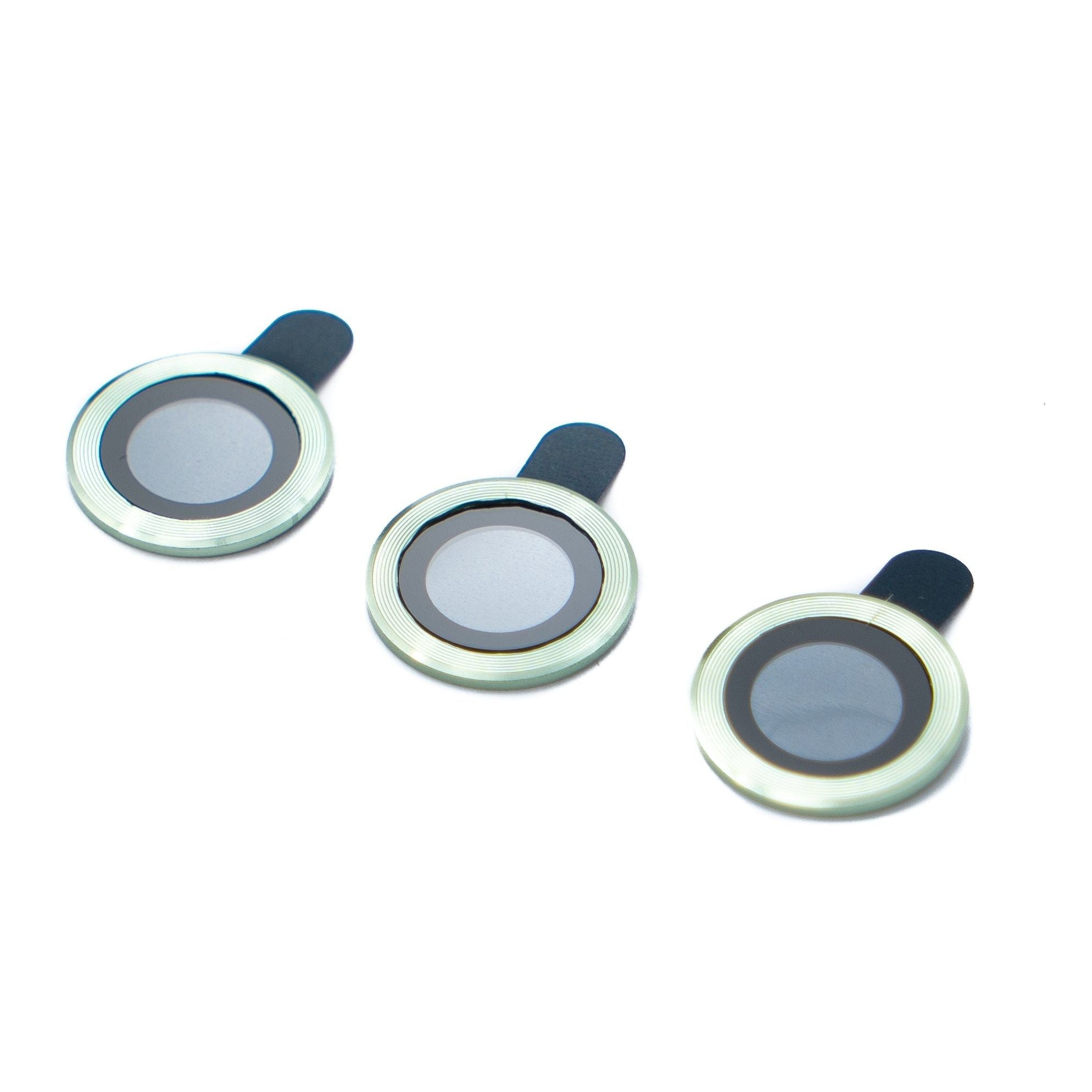 SYSTEM-S Kamera Schutz Linse Objektiv Abdeckung Glas Metall für iPhone 11 Pro + Max Grün