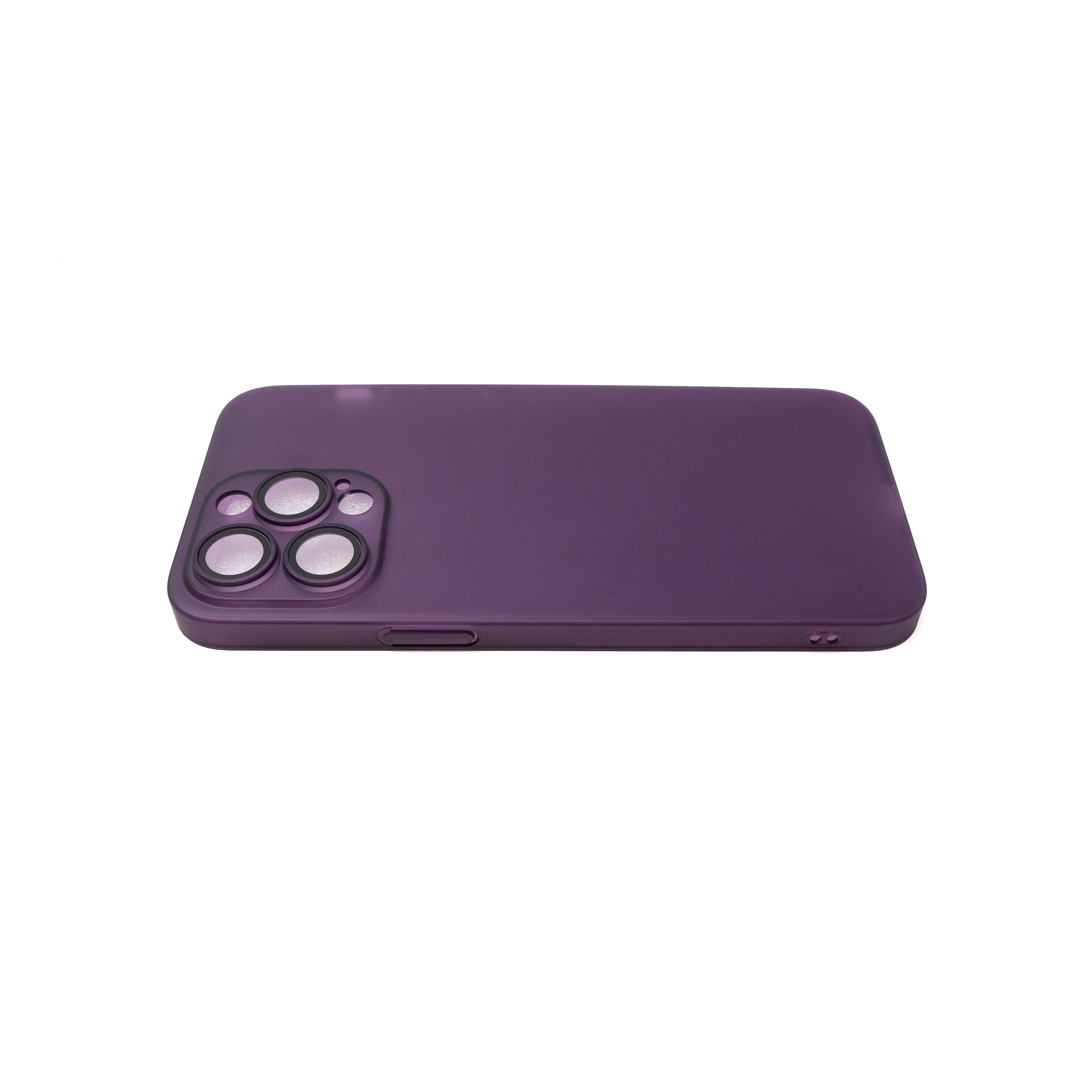 SYSTEM-S Schutzhülle Für iPhone 14 Pro Max Matte Lila Stoßfest Kratzfest Gepolsterte Kanten