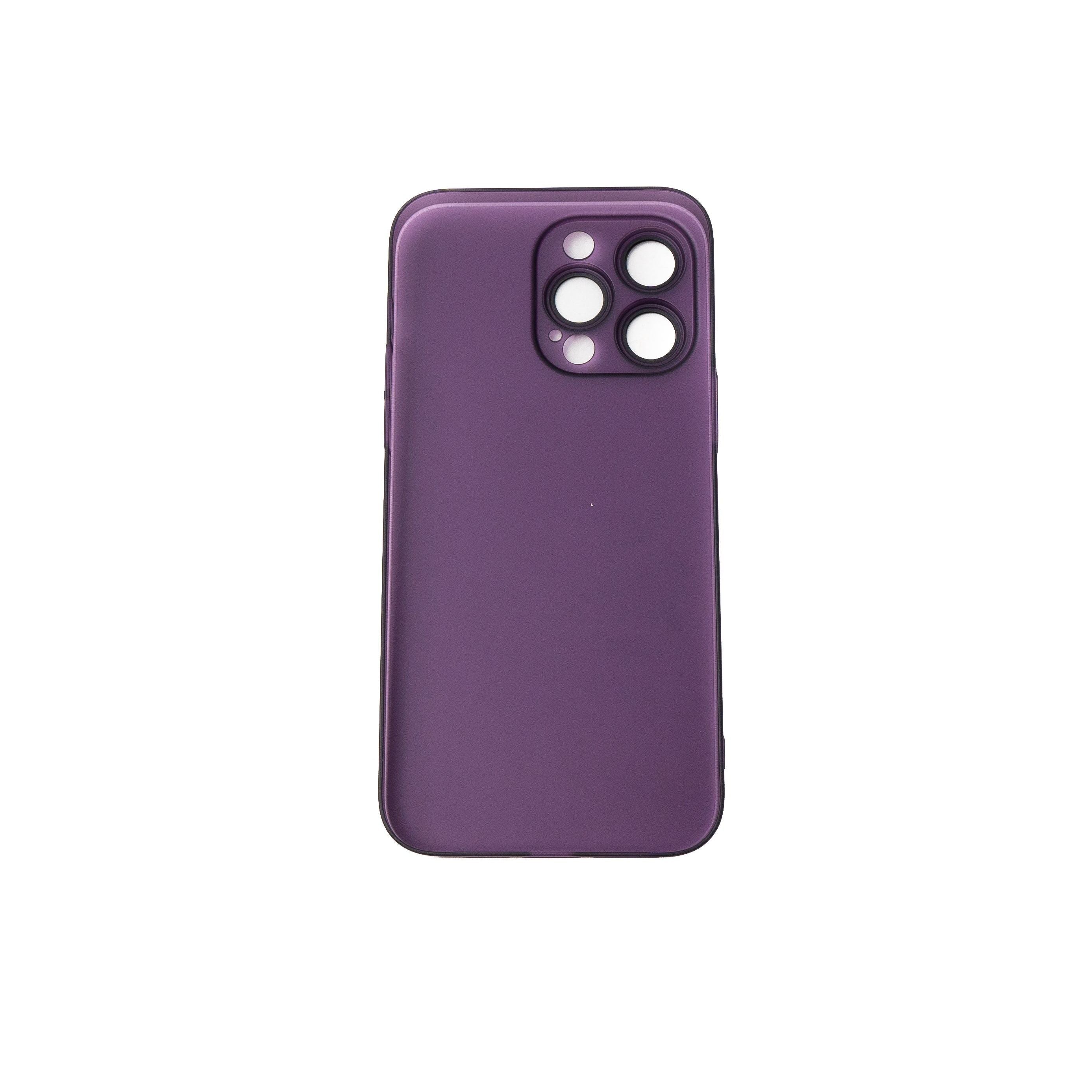 SYSTEM-S Schutzhülle Für iPhone 14 Pro Max Matte Lila Stoßfest Kratzfest Gepolsterte Kanten
