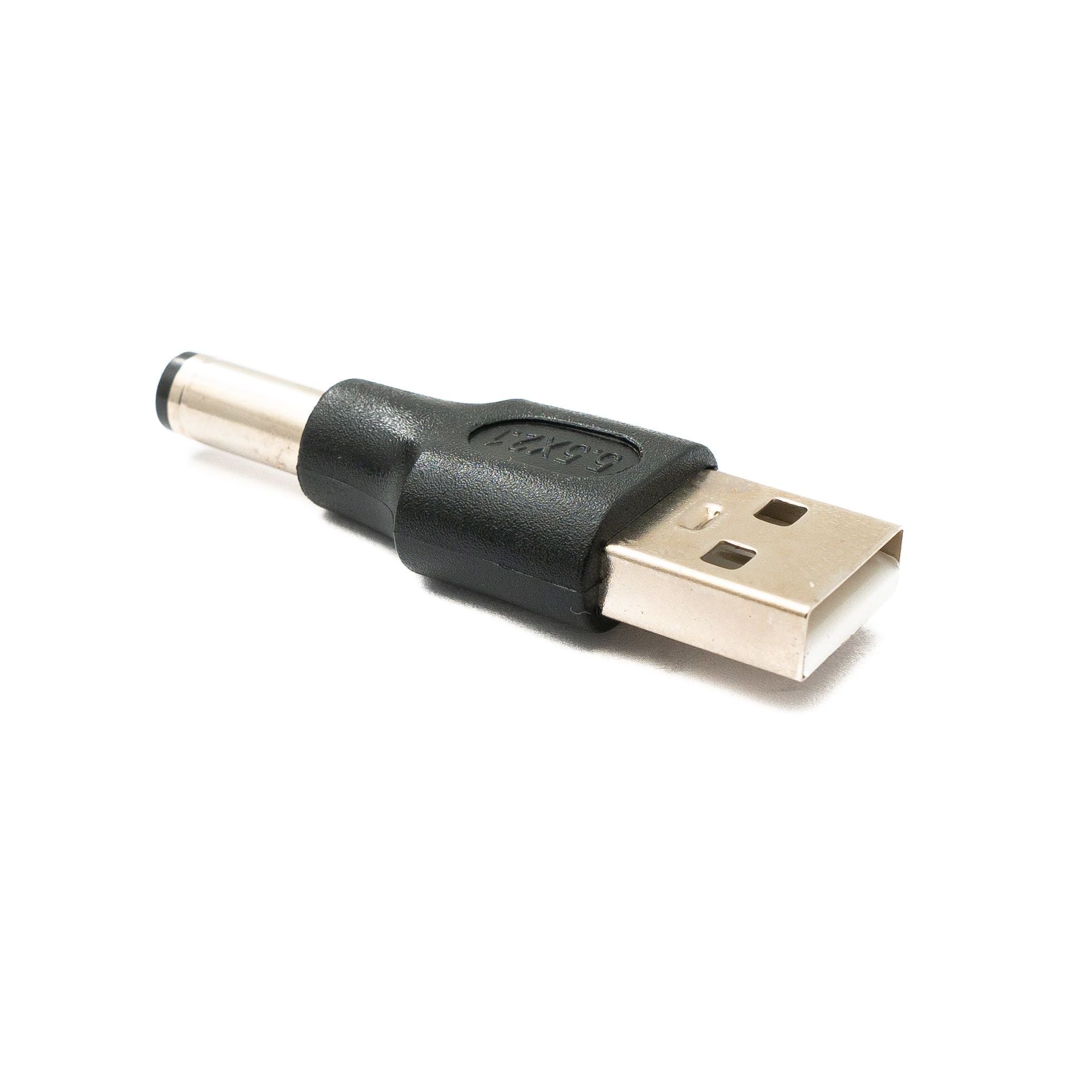 SYSTEM-S DC Adapter 20V 5,5 x 2,1 Stecker zu USB 2.0 Stecker Kabel in Schwarz