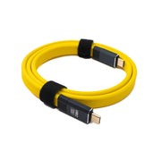 Gelbes USB C Flachkabel 80 cm Typ C zu Typ C USB 3.2 Gen 2 20 Gbit pro Sekunde 100 W Schnellladen