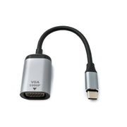 SYSTEM-S VGA Kabel 19 cm Buchse zu USB 3.1 Typ C Stecker in Grau