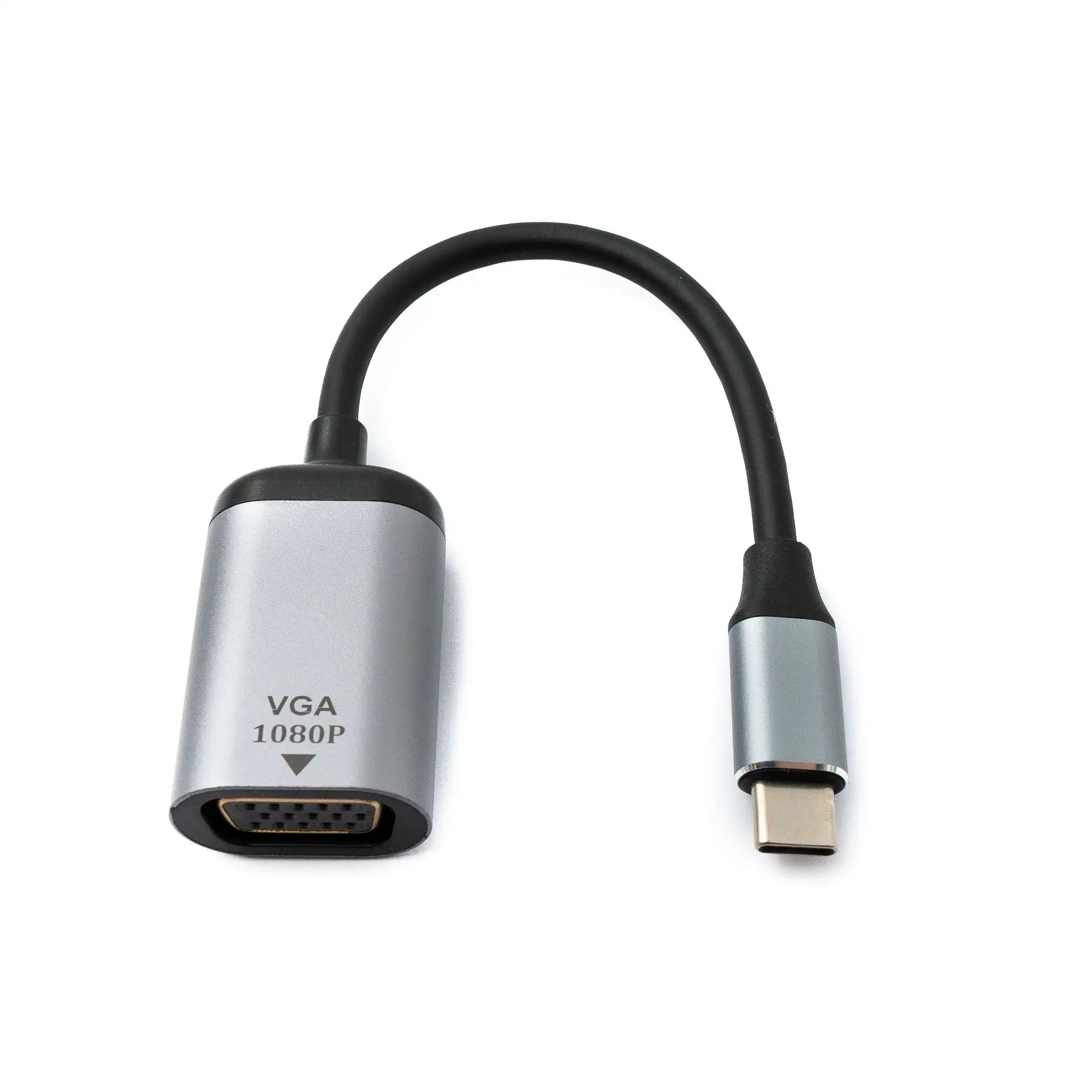 SYSTEM-S VGA Kabel 19 cm Buchse zu USB 3.1 Typ C Stecker in Grau