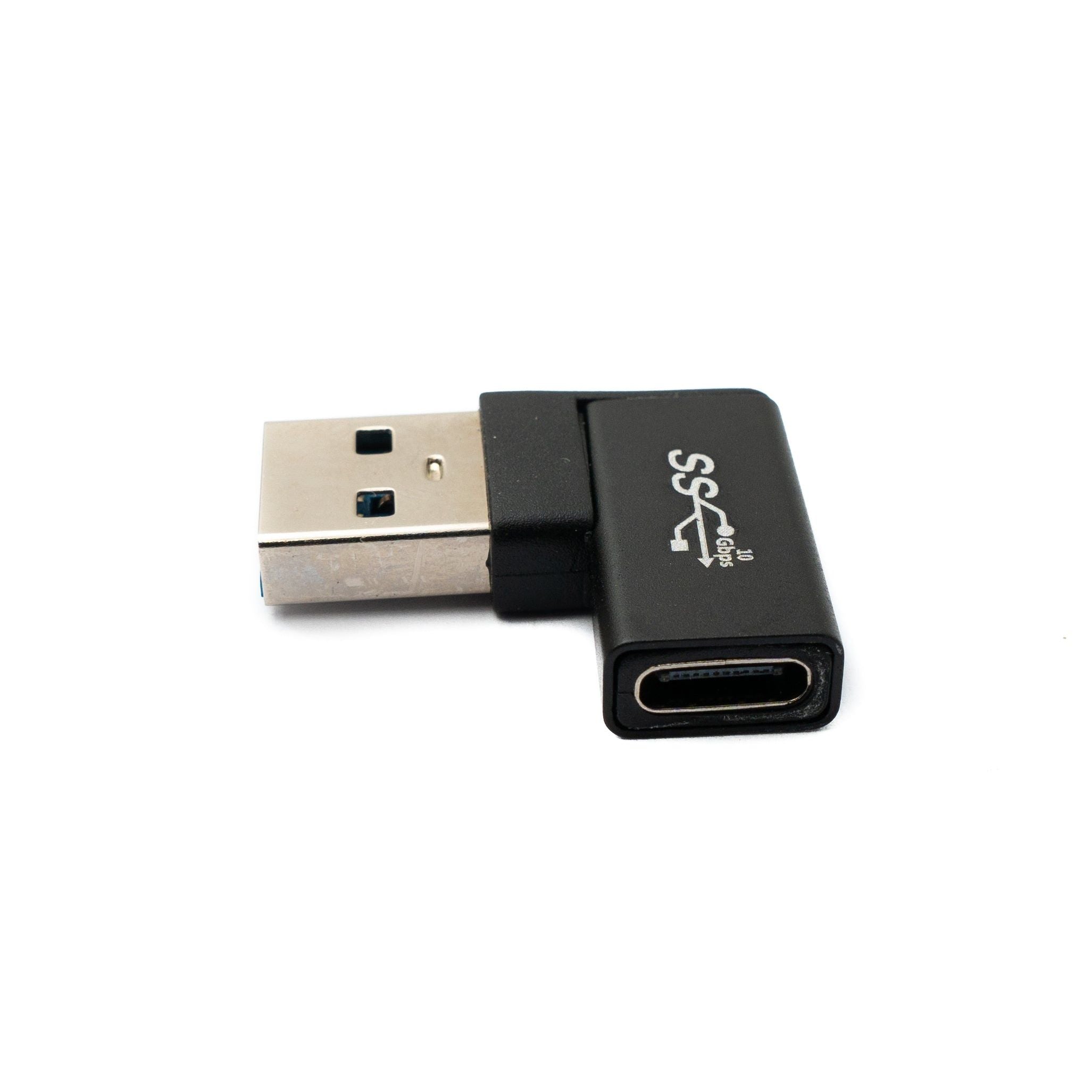 USB C Buchse auf USB A Stecker Adapter Winkel Kabel 3.1 5 Gbit/s Schwarz Schnelle Datenübertragung