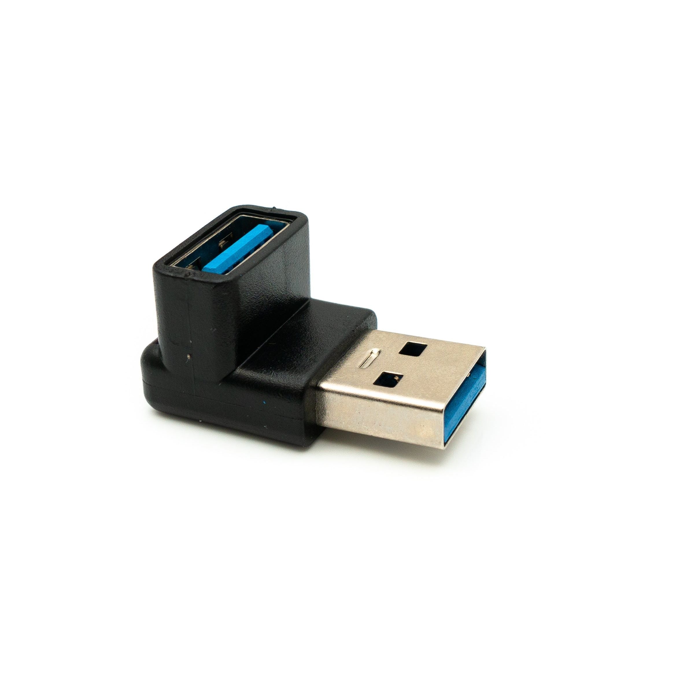 System-S USB 3.0 Adapter Typ A Gewinkelte Bauweise Schwarz Kompakter Anschluss SuperSpeed 5 Gbit/s