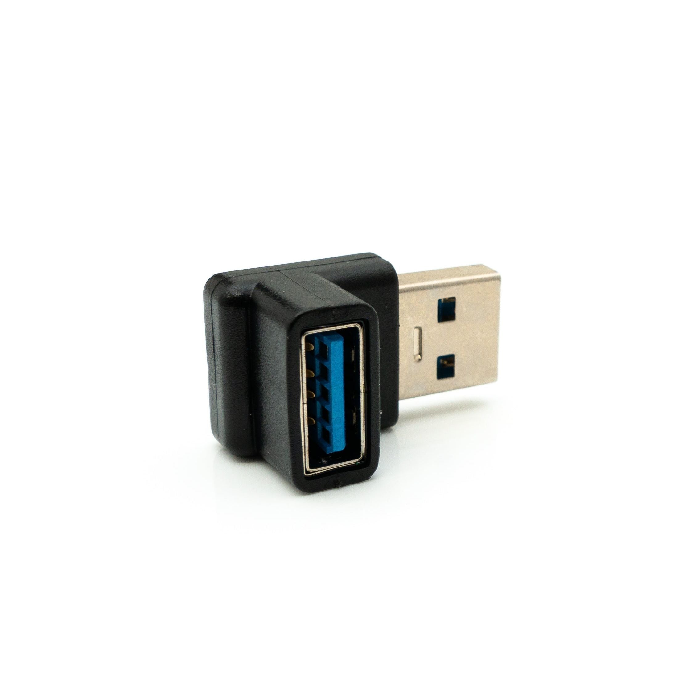 System-S USB 3.0 Adapter Typ A Gewinkelte Bauweise Schwarz Kompakter Anschluss SuperSpeed 5 Gbit/s