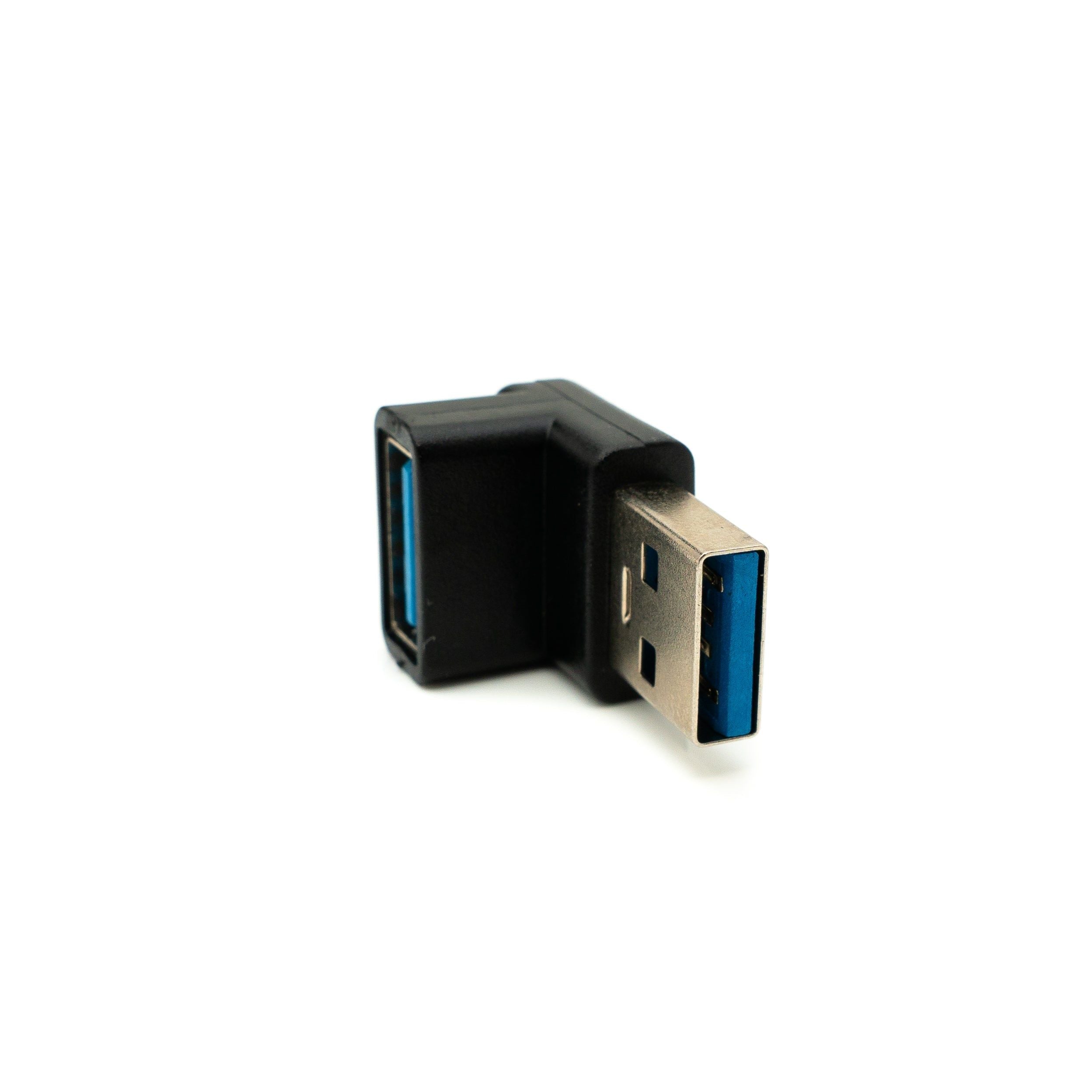 System-S USB 3.0 Adapter Typ A Gewinkelte Bauweise Schwarz Kompakter Anschluss SuperSpeed 5 Gbit/s