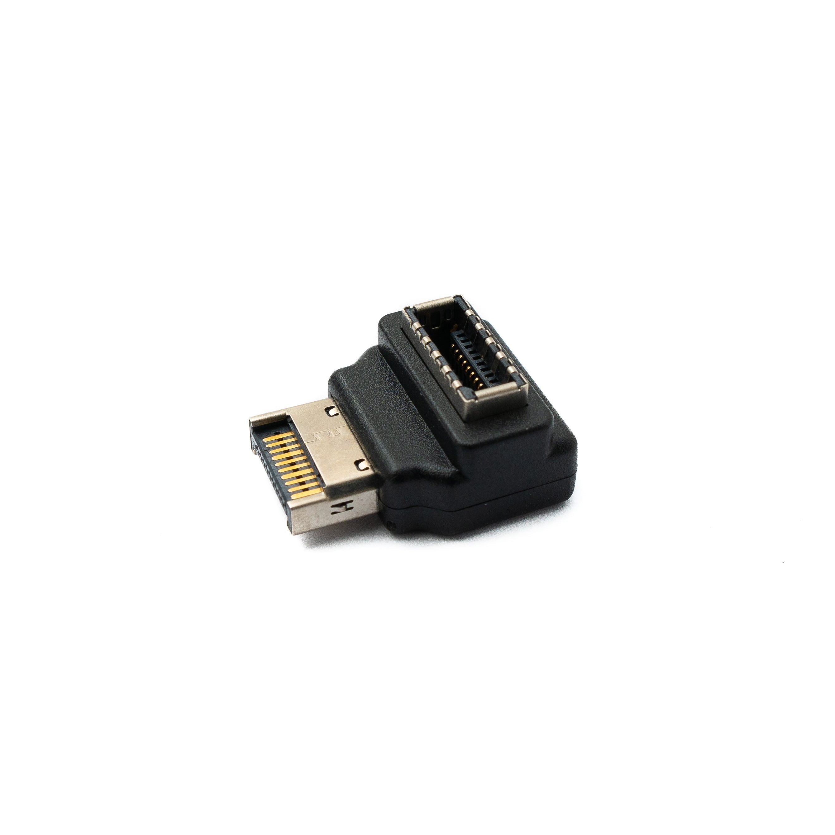 SYSTEM-S USB 3.1 Adapter Typ E Buchse zu Stecker Adapter Winkel in Schwarz