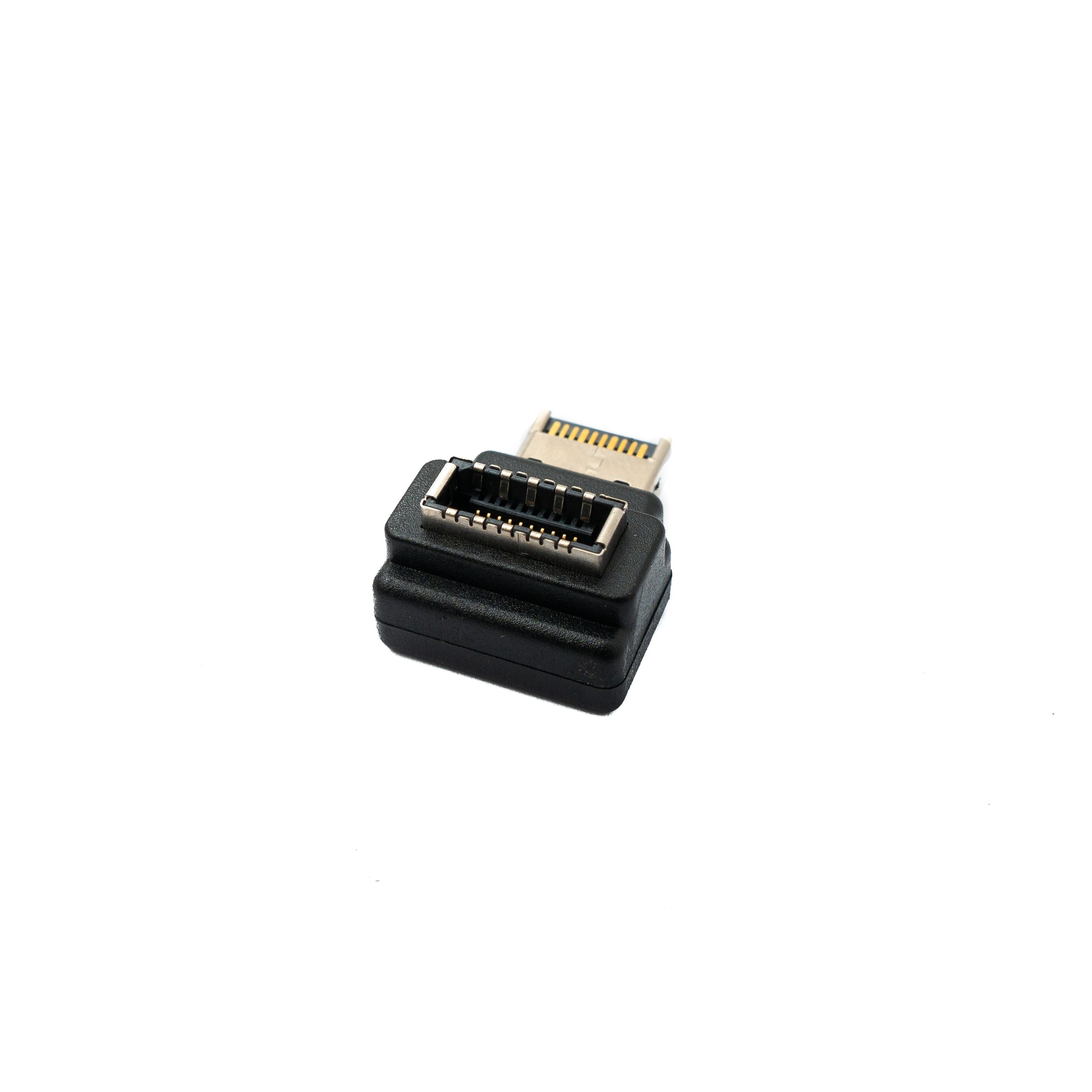 SYSTEM-S USB 3.1 Adapter Typ E Buchse zu Stecker Adapter Winkel in Schwarz