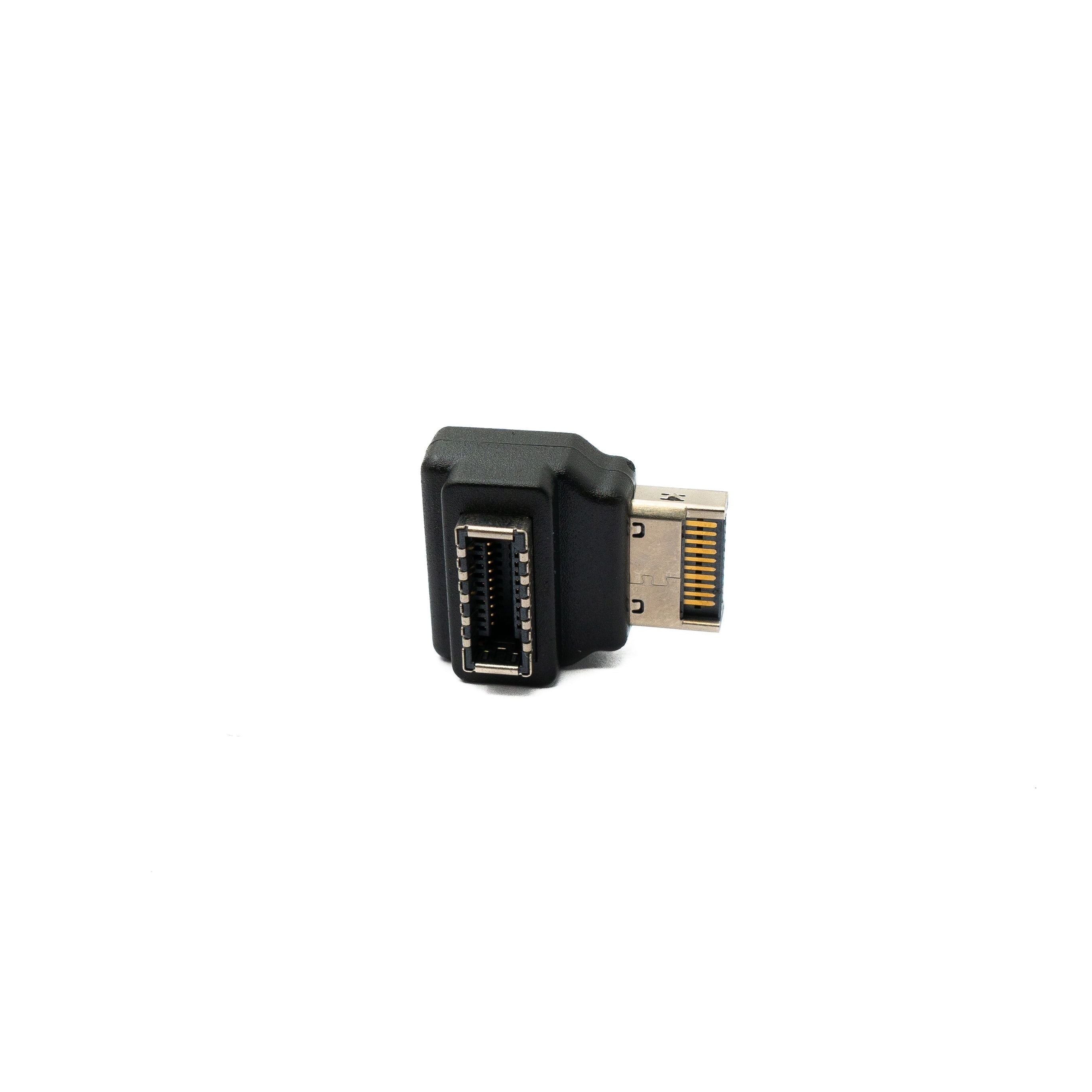 SYSTEM-S USB 3.1 Adapter Typ E Buchse zu Stecker Adapter Winkel in Schwarz