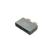 SYSTEM-S USB 3.1 Gen 2 Doppel Adapter - 2x USB-C Stecker Zu USB-A 3.0 Buchse OTG, 100W Schnellladung