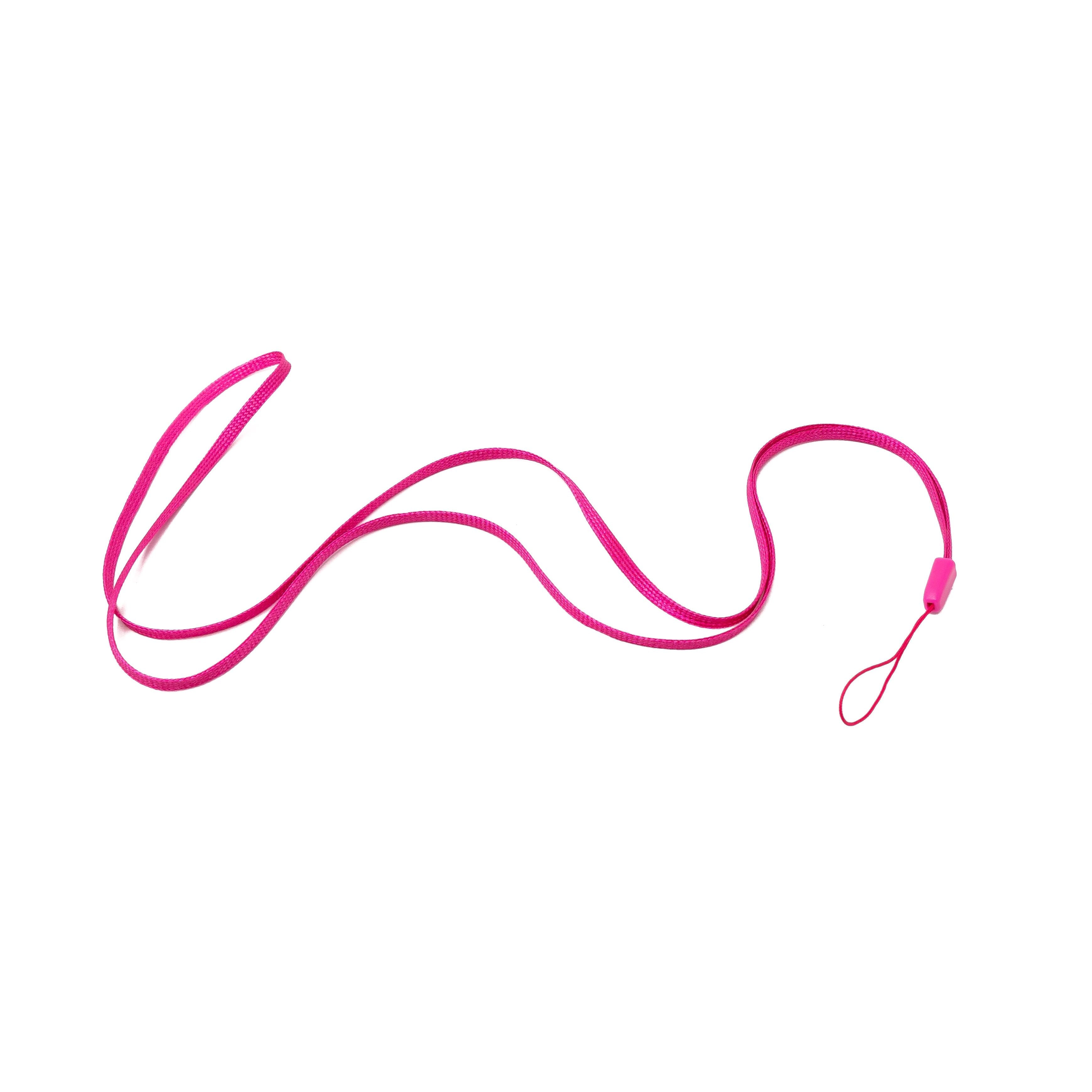 SYSTEM-S 5x Halsband Umhängeband Trageband mit Schlaufe in Pink für Smartphone MP3-Player