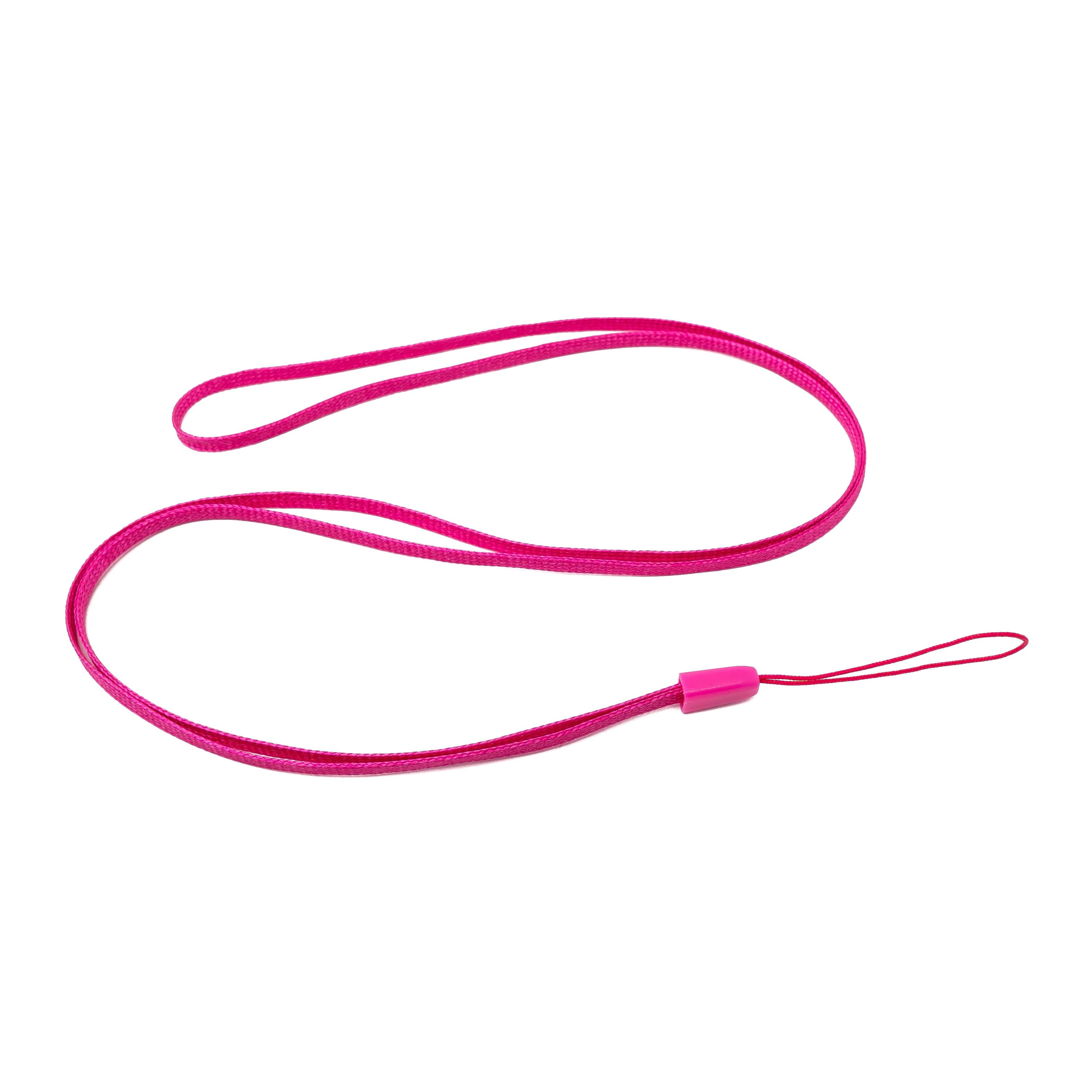 SYSTEM-S 5x Halsband Umhängeband Trageband mit Schlaufe in Pink für Smartphone MP3-Player