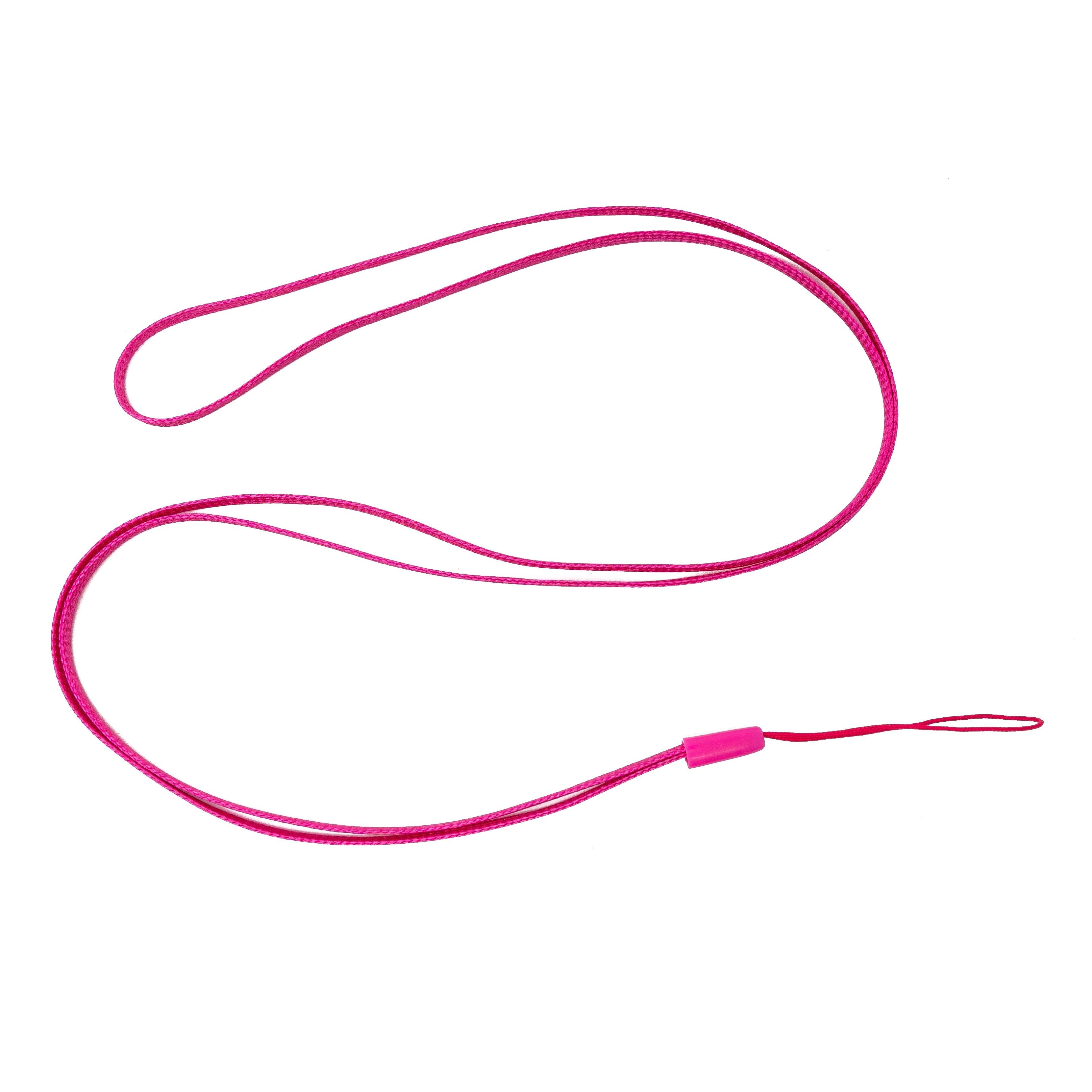 SYSTEM-S 5x Halsband Umhängeband Trageband mit Schlaufe in Pink für Smartphone MP3-Player