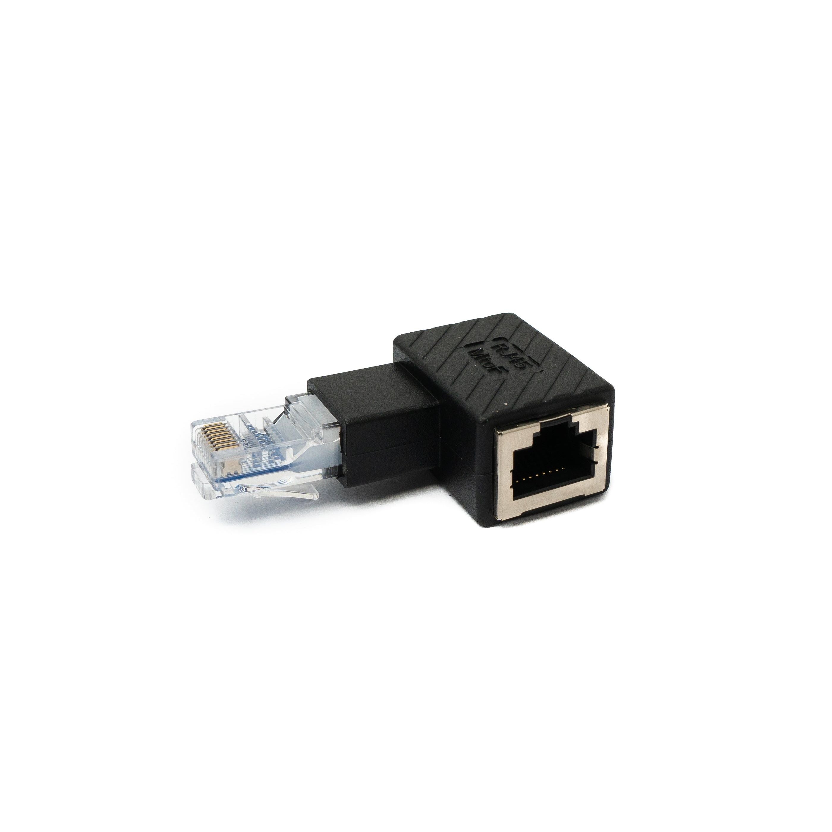 System S RJ45 Winkel Adapter Linkswinkel Zu Buchse Platzsparender Ethernetkabel Adapter Schwarz