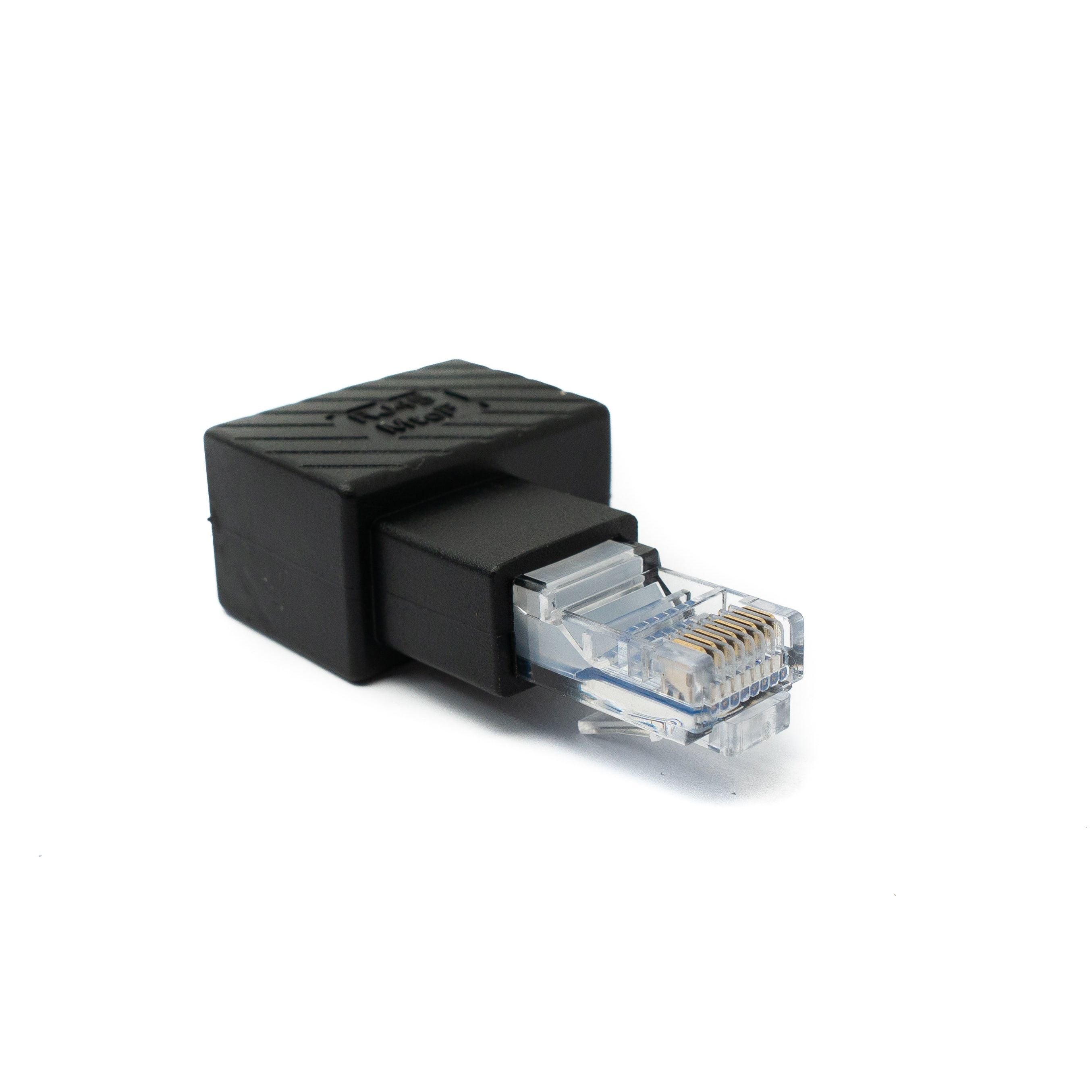 System S RJ45 Winkel Adapter Linkswinkel Zu Buchse Platzsparender Ethernetkabel Adapter Schwarz