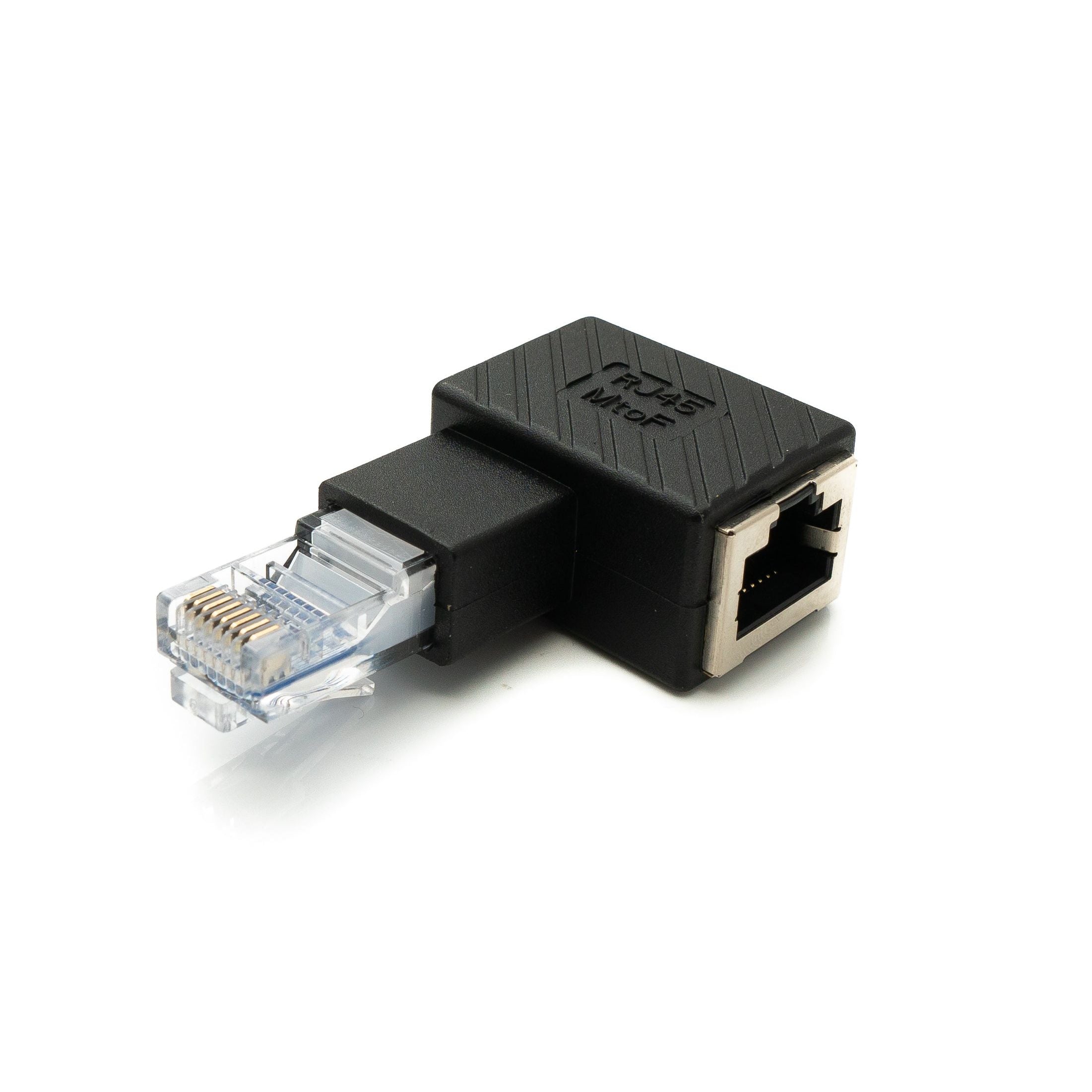 System S RJ45 Winkel Adapter Linkswinkel Zu Buchse Platzsparender Ethernetkabel Adapter Schwarz