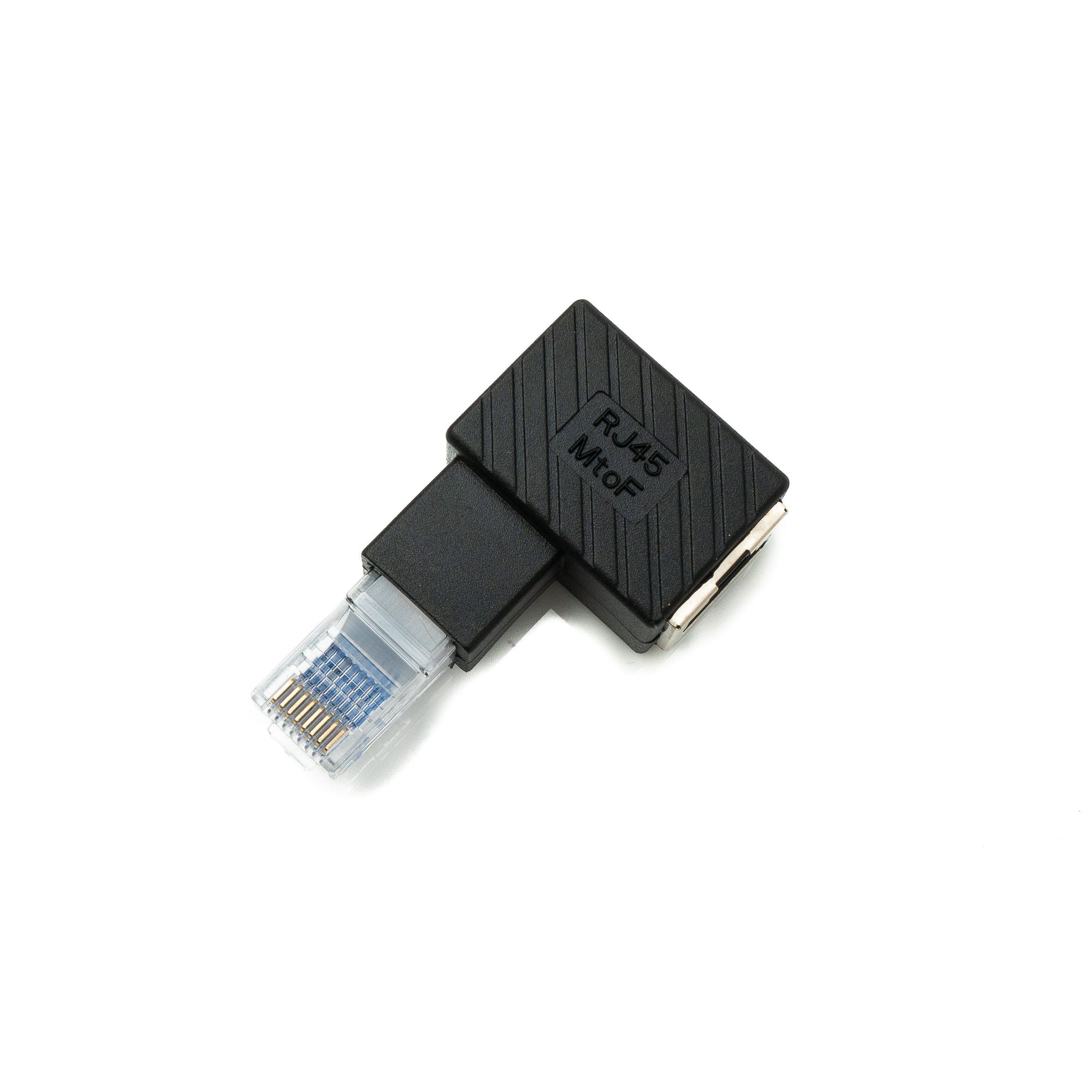 System S RJ45 Winkel Adapter Linkswinkel Zu Buchse Platzsparender Ethernetkabel Adapter Schwarz