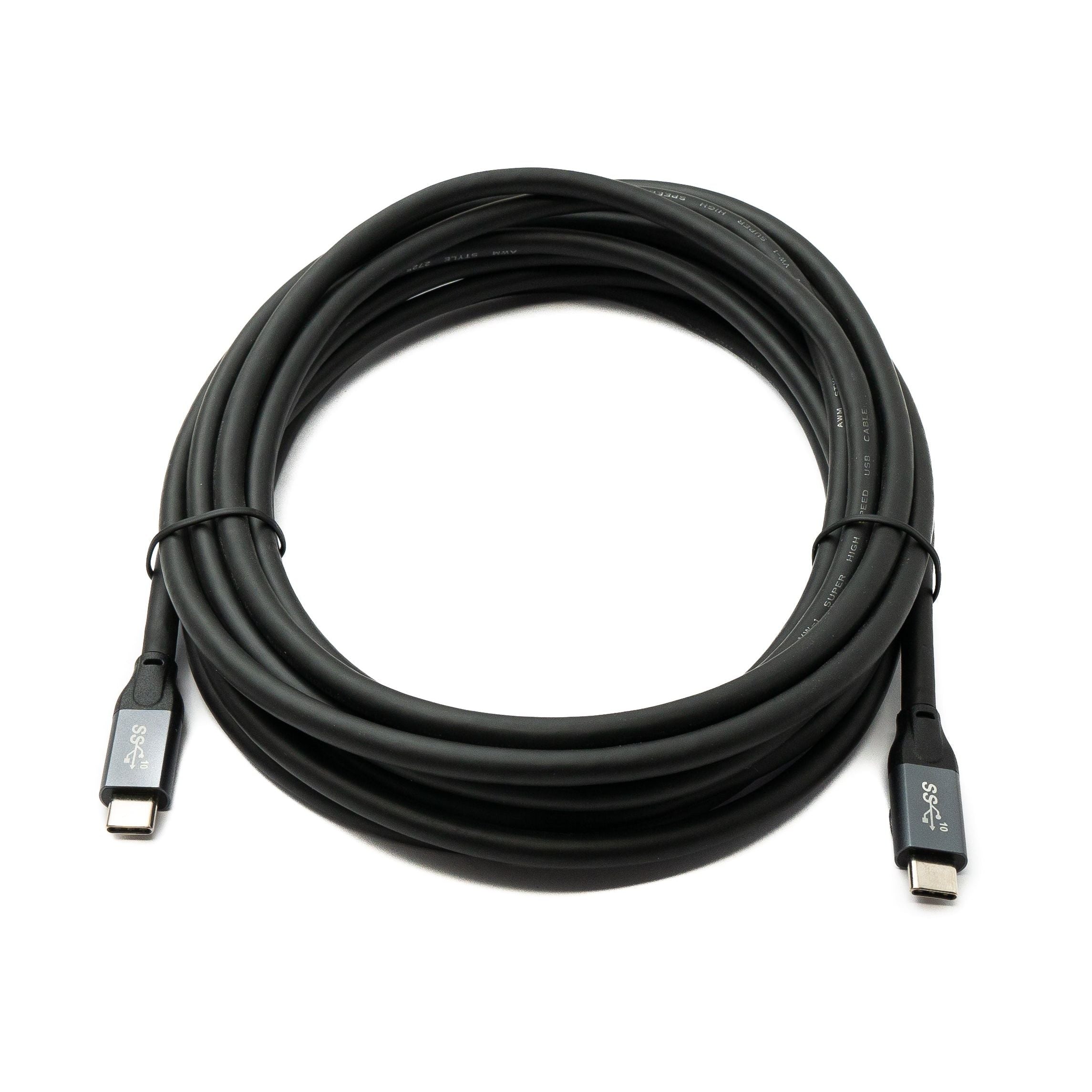 USB Typ C Kabel Stecker Zu Stecker Gen 2 Schnellladekabel 5 Meter Schwarz Grau 100W 20A