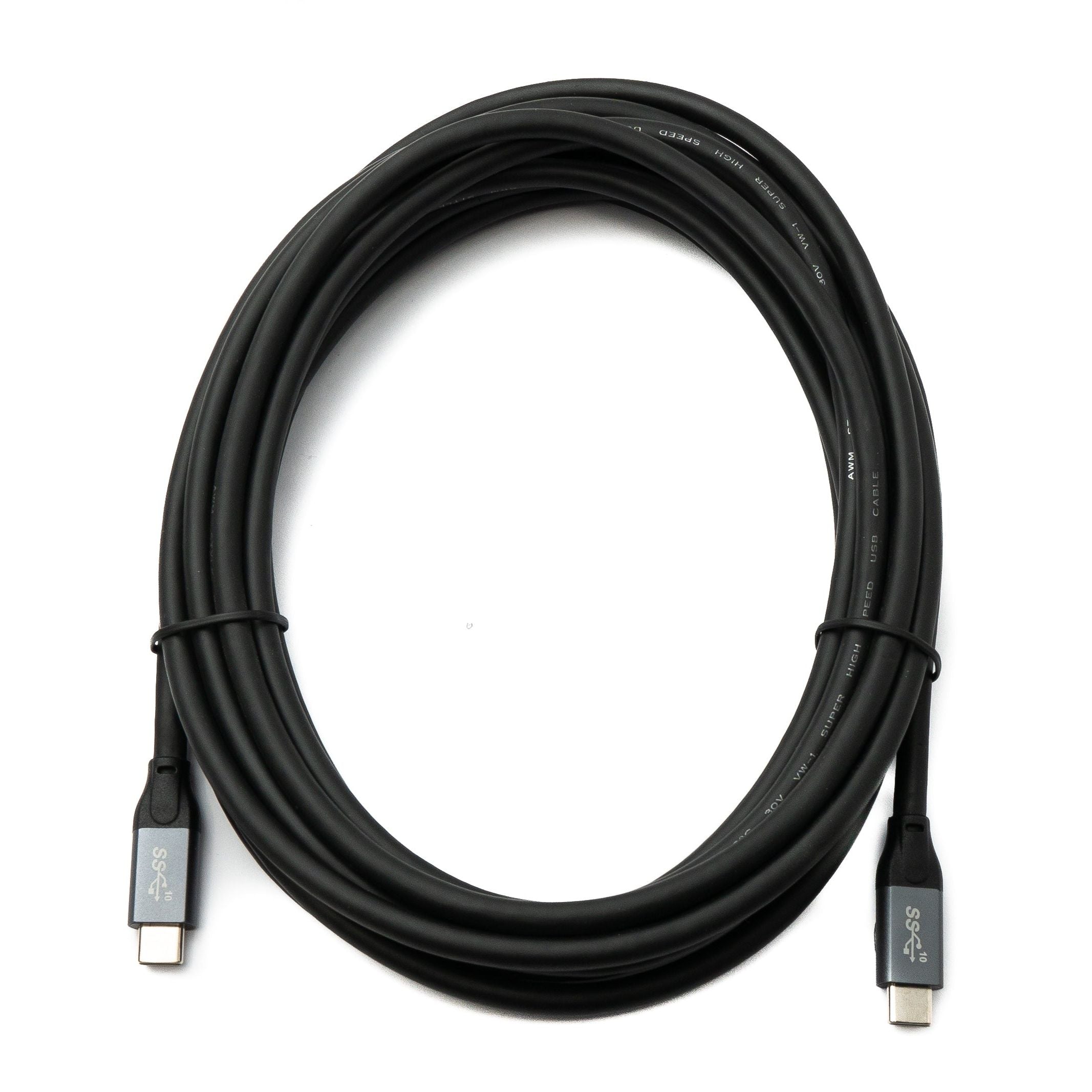 USB Typ C Kabel Stecker Zu Stecker Gen 2 Schnellladekabel 5 Meter Schwarz Grau 100W 20A