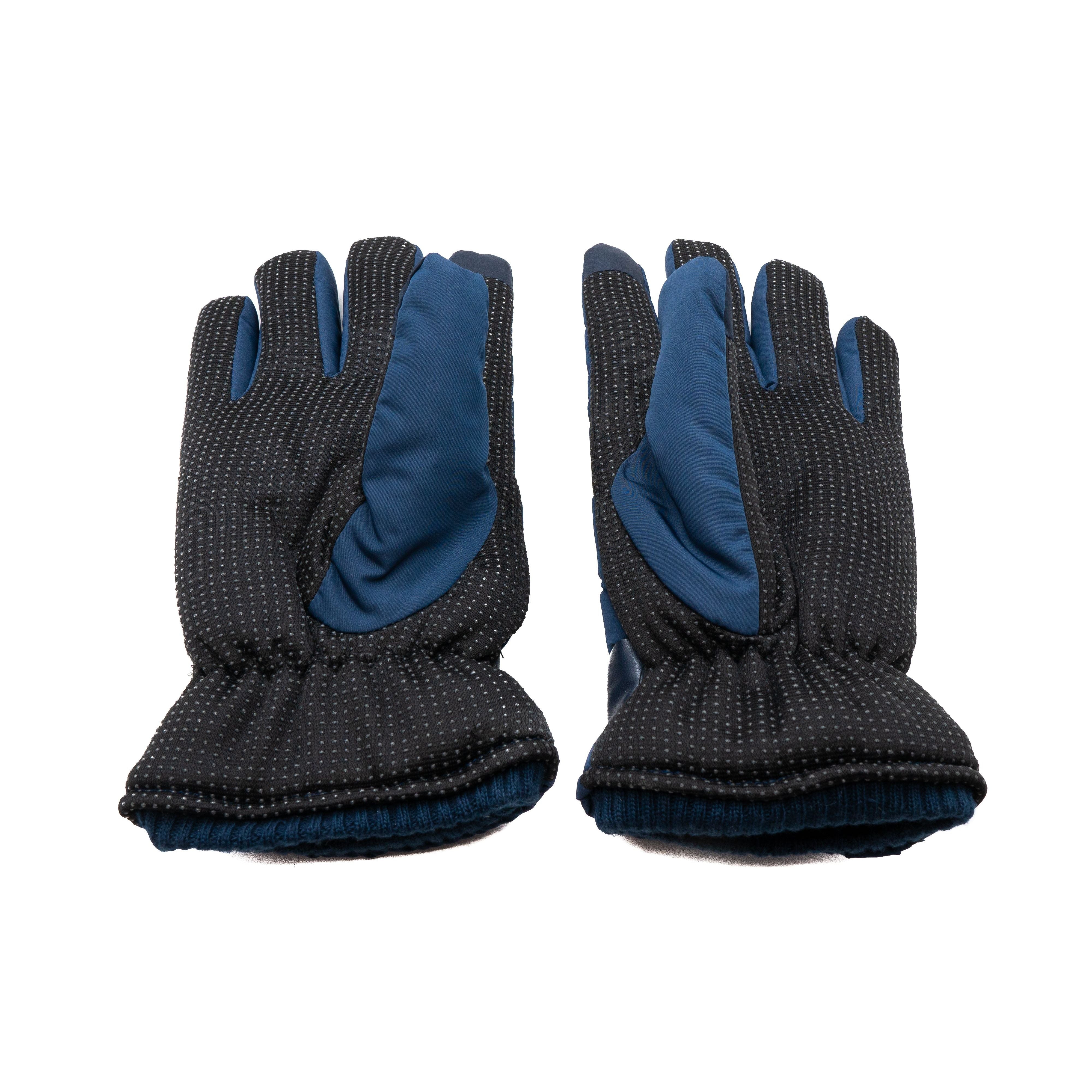 SYSTEM-S Anti Rutsch Handschuhe aus Polyester für Smartphones Touch Bildschirme in Blau