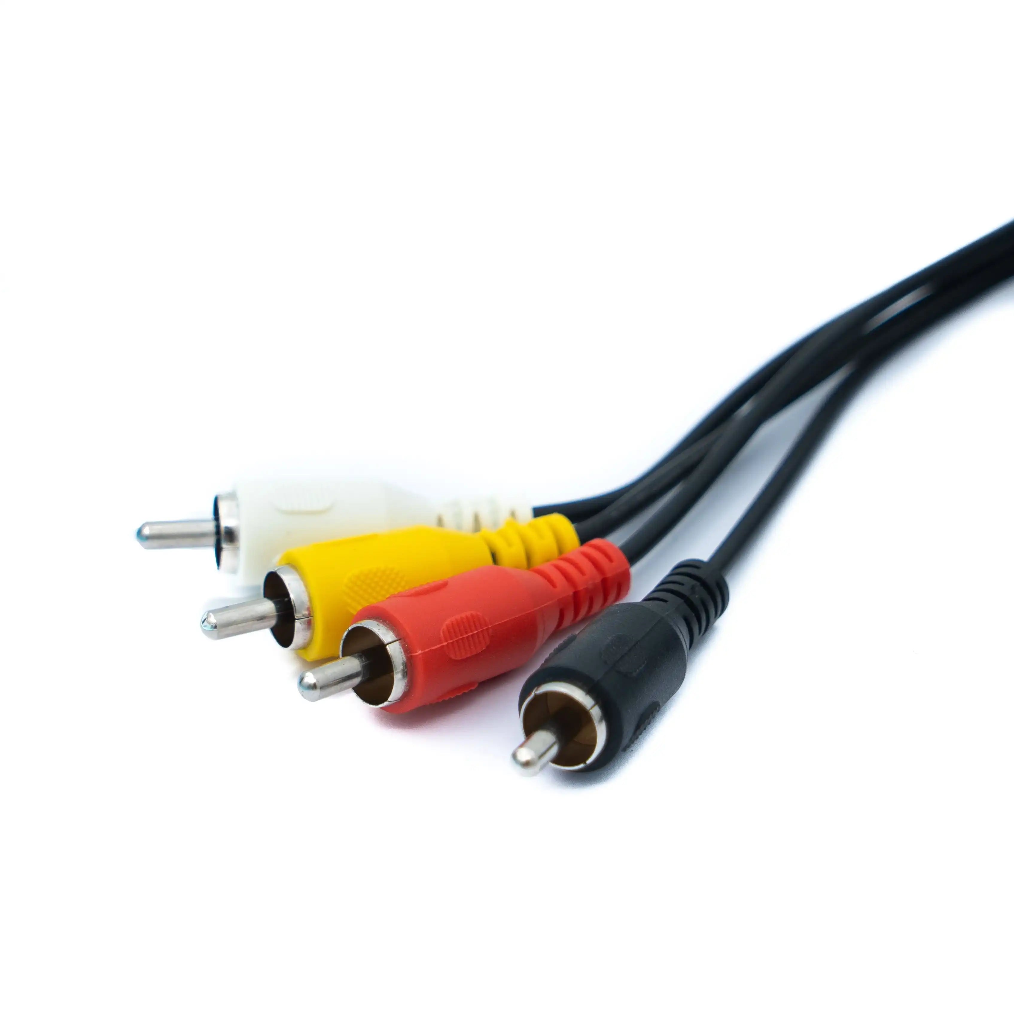 Cinch 4 RCA Kabel 150 cm Mit DIN 5 Polig Stecker Stereo Schwarz Hochwertiges Audiokabel