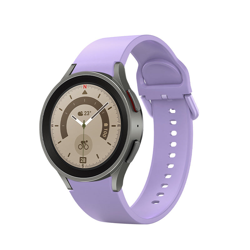 Silikonarmband 20 Mm Für Samsung Galaxy Watch 5 Und 4 Lila Bequeme Passform Dornenschließe