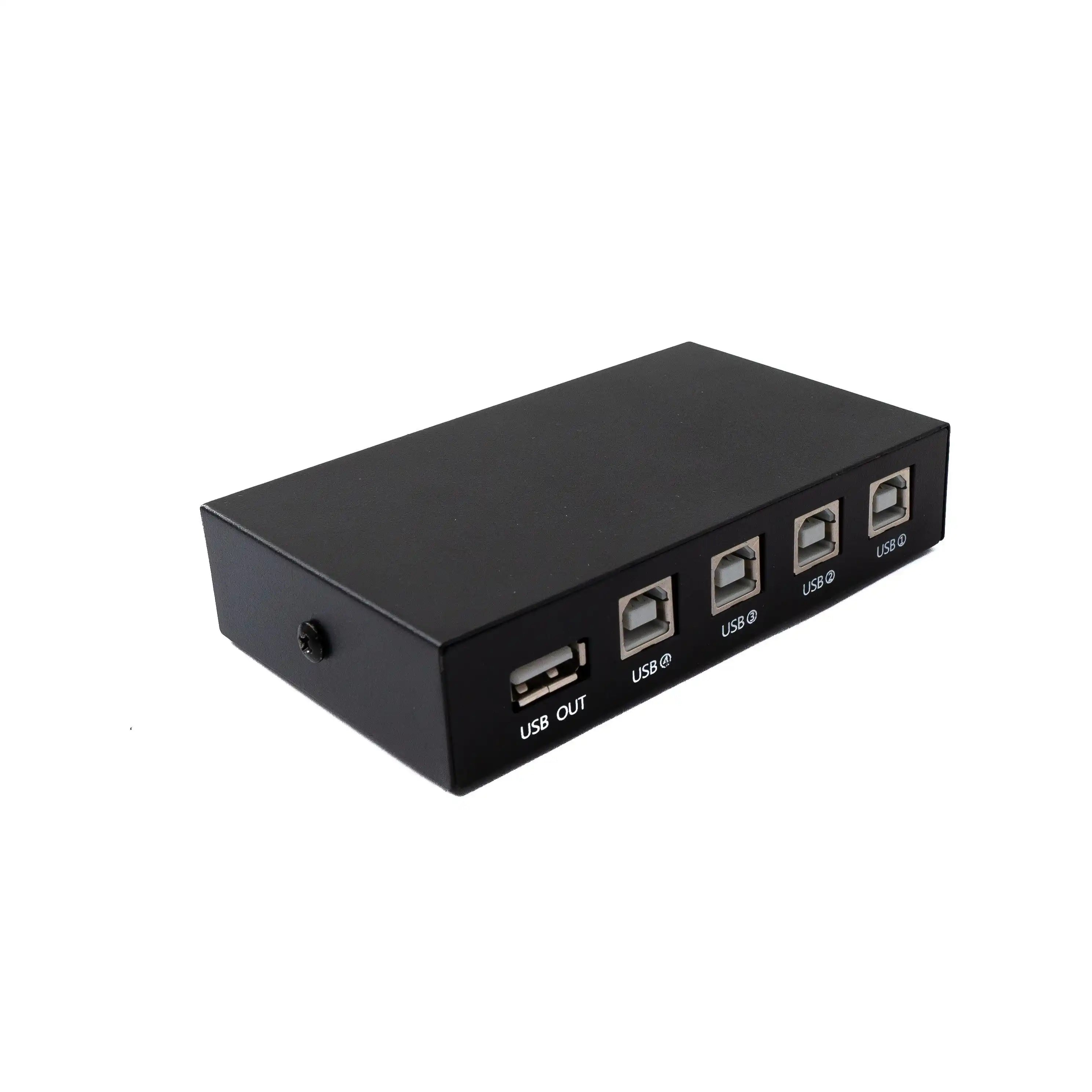 4 Port USB 2.0 Switch Typ B Zu Typ A Buchse Schwarz USB Hub Adapter Für Mehrfach Anschluss