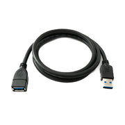 SYSTEM-S USB 3.0 Kabel 100 cm Typ A Stecker zu Buchse 5 Gbit/s in Schwarz