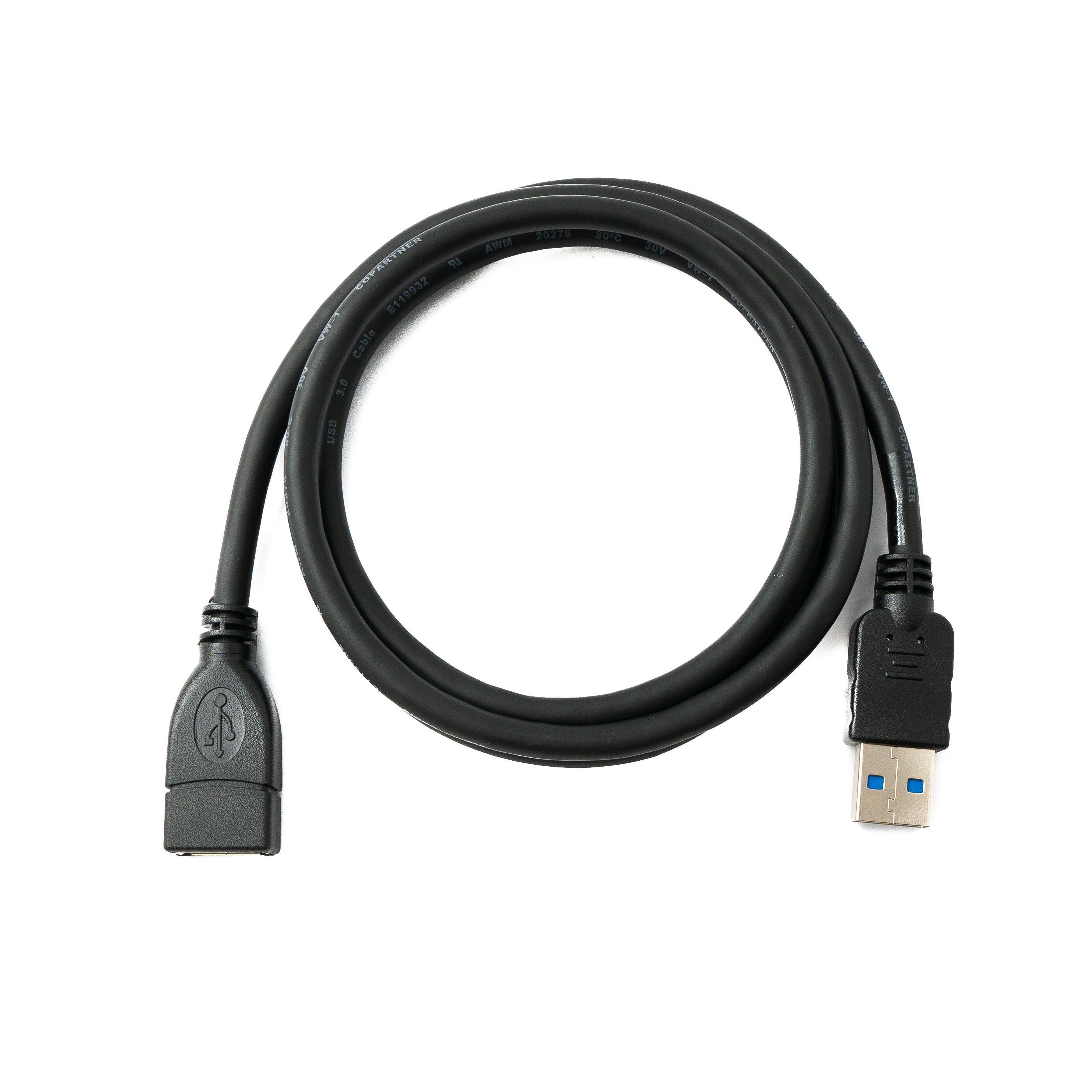 SYSTEM-S USB 3.0 Kabel 100 cm Typ A Stecker zu Buchse 5 Gbit/s in Schwarz