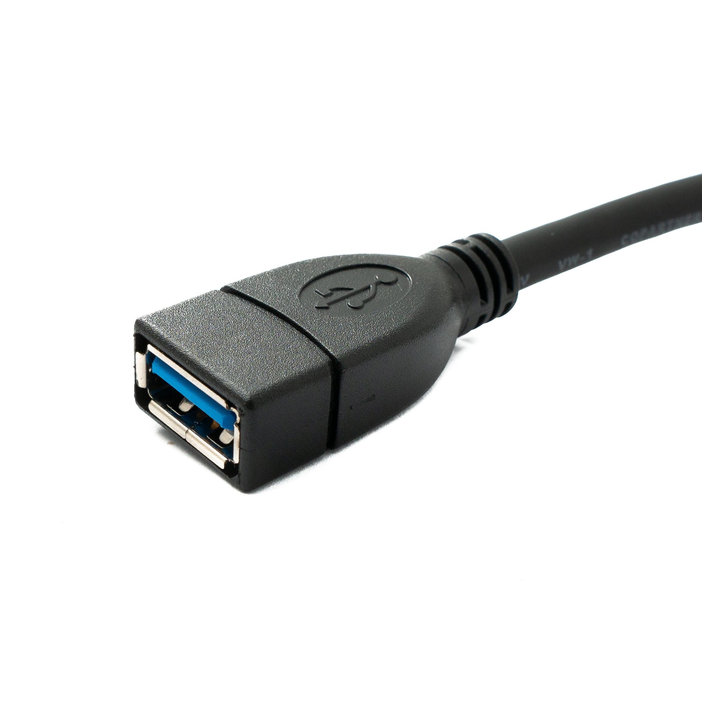 SYSTEM-S USB 3.0 Kabel 100 cm Typ A Stecker zu Buchse 5 Gbit/s in Schwarz
