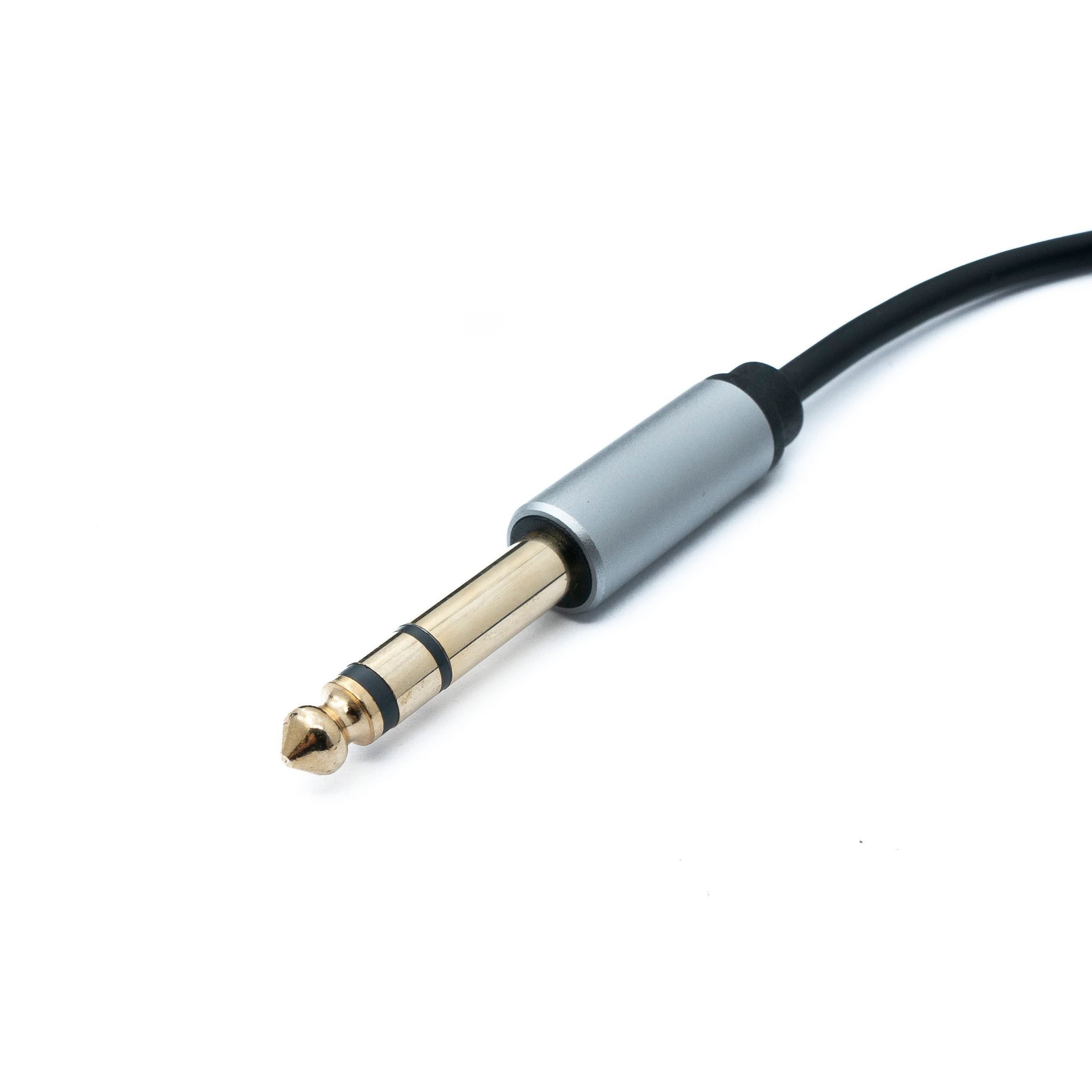 System-S Audio Klinke Kabel 3,5 mm TRS 3-polig zu 6,35 mm TRS 2-polig Schwarz 55,5 cm